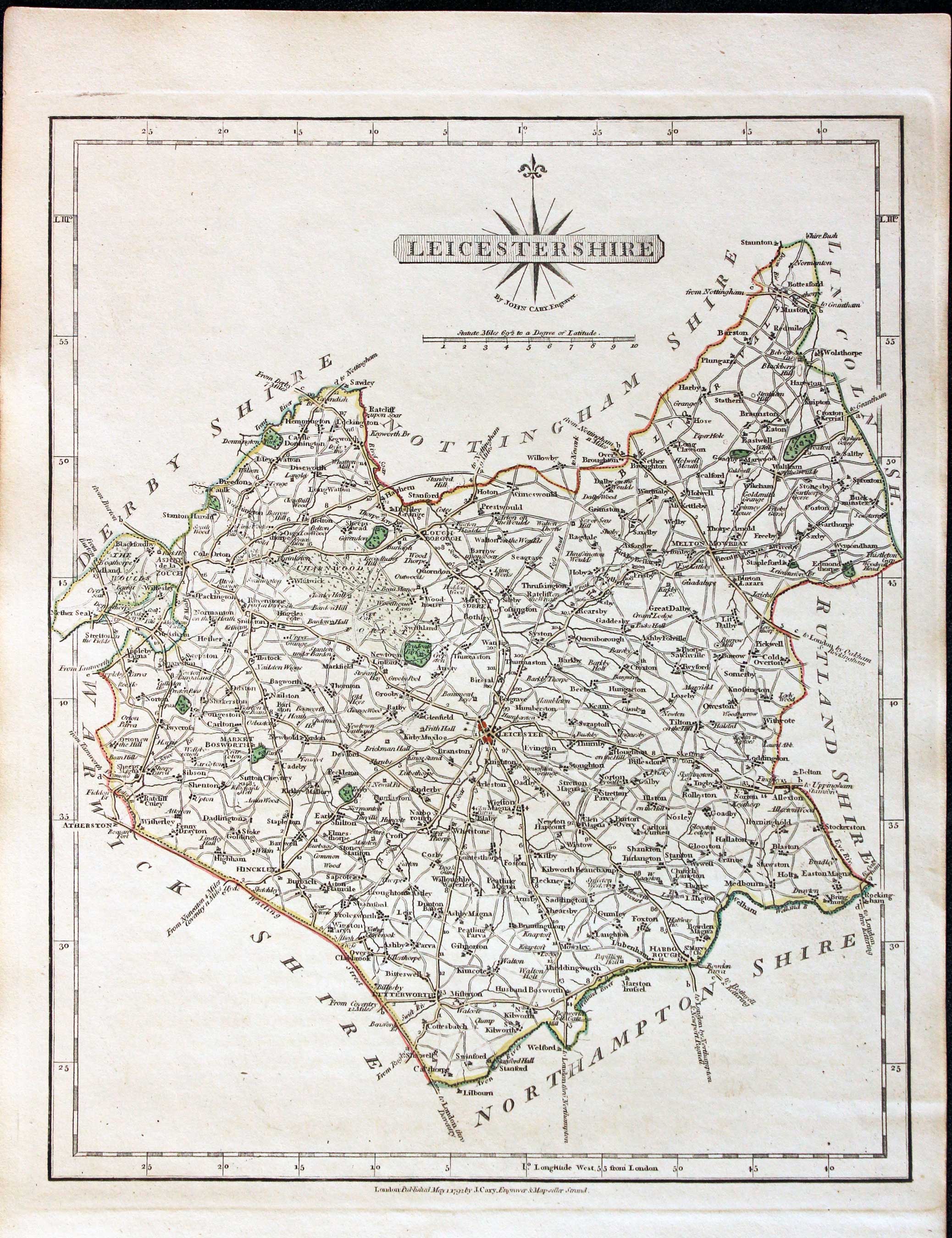Leicestershire, John Cary, 1802  Leicestershire, John Cary, 1802