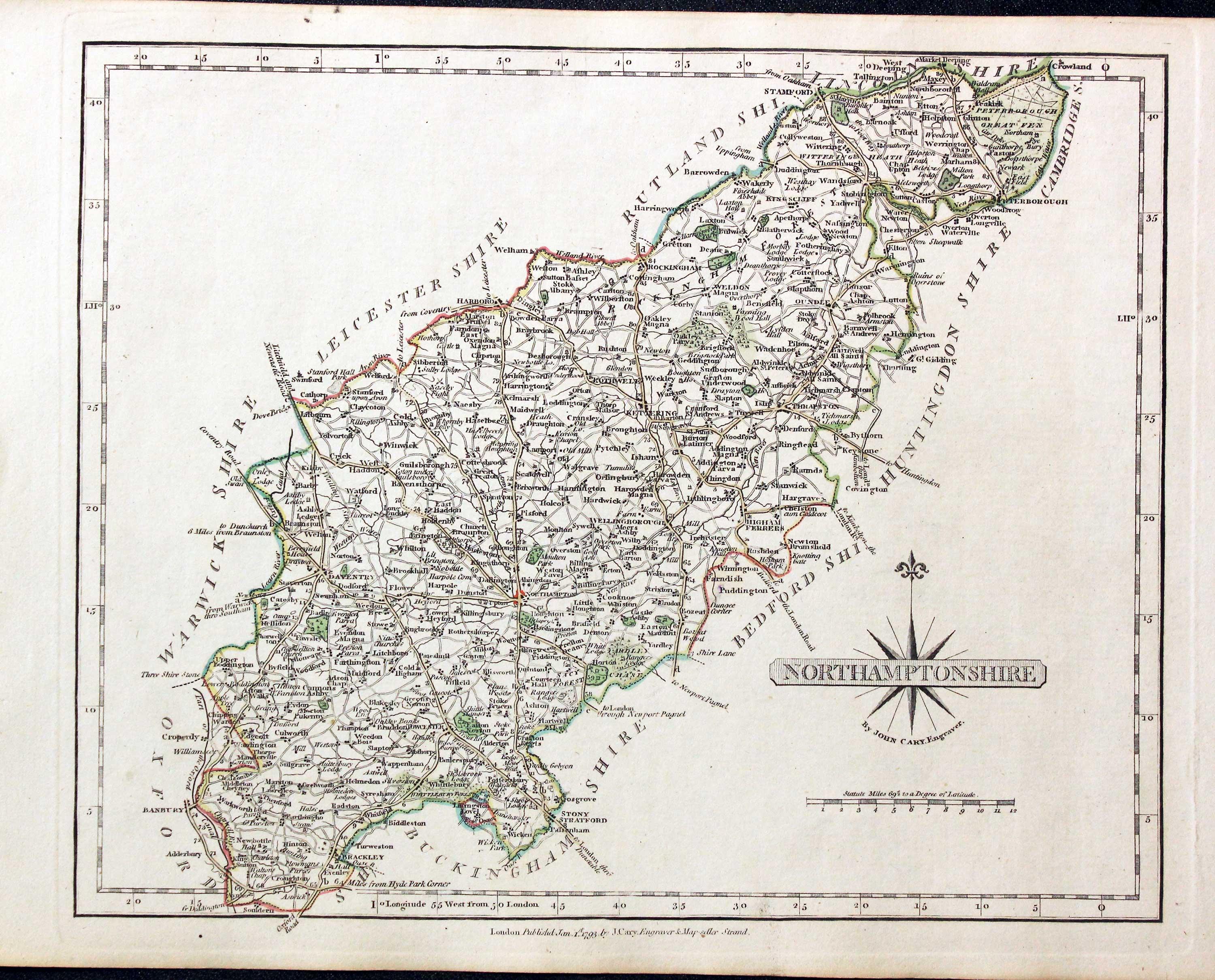 Northamptonshire, John Cary, 1802