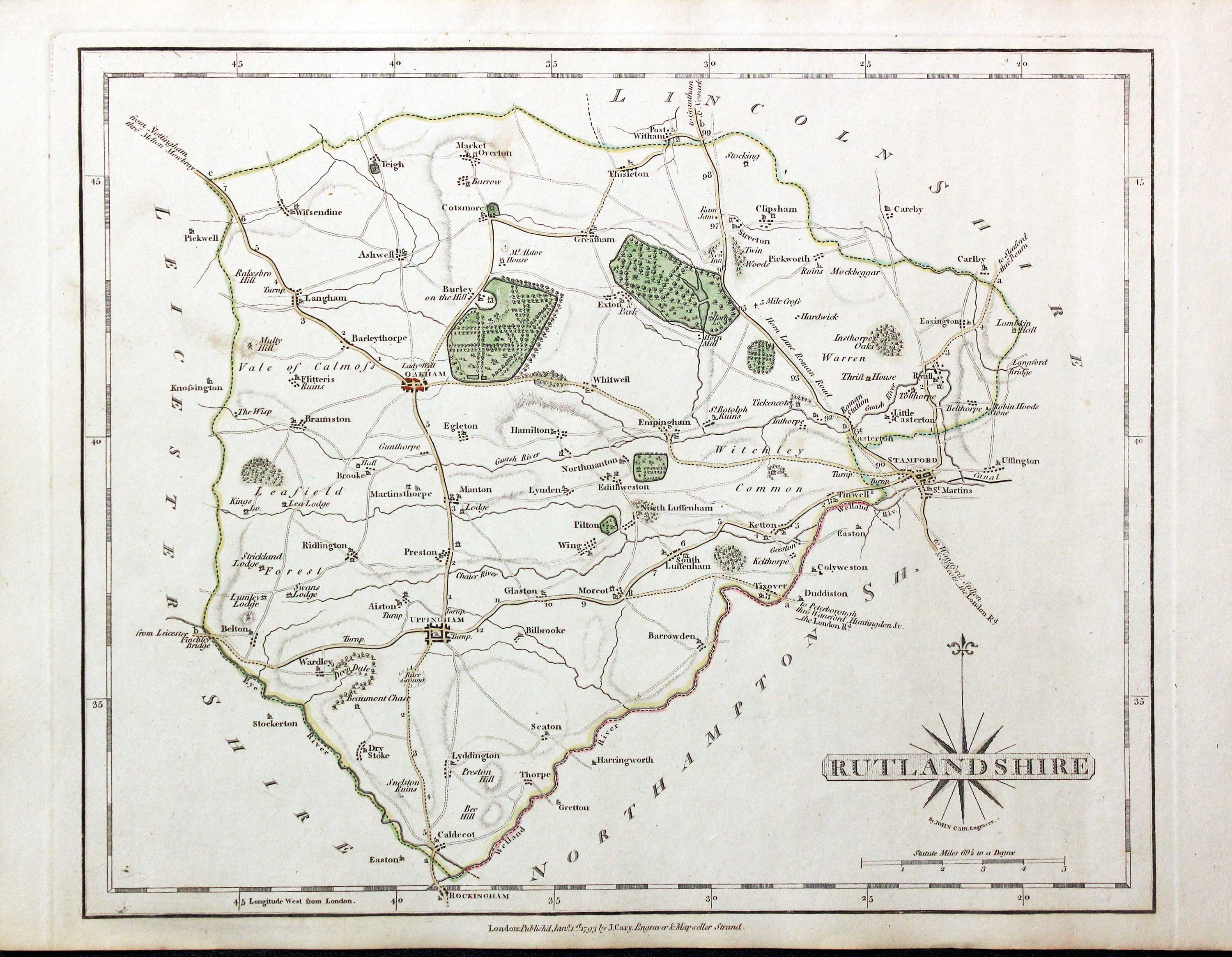Rutlandshire, John Cary, 1802