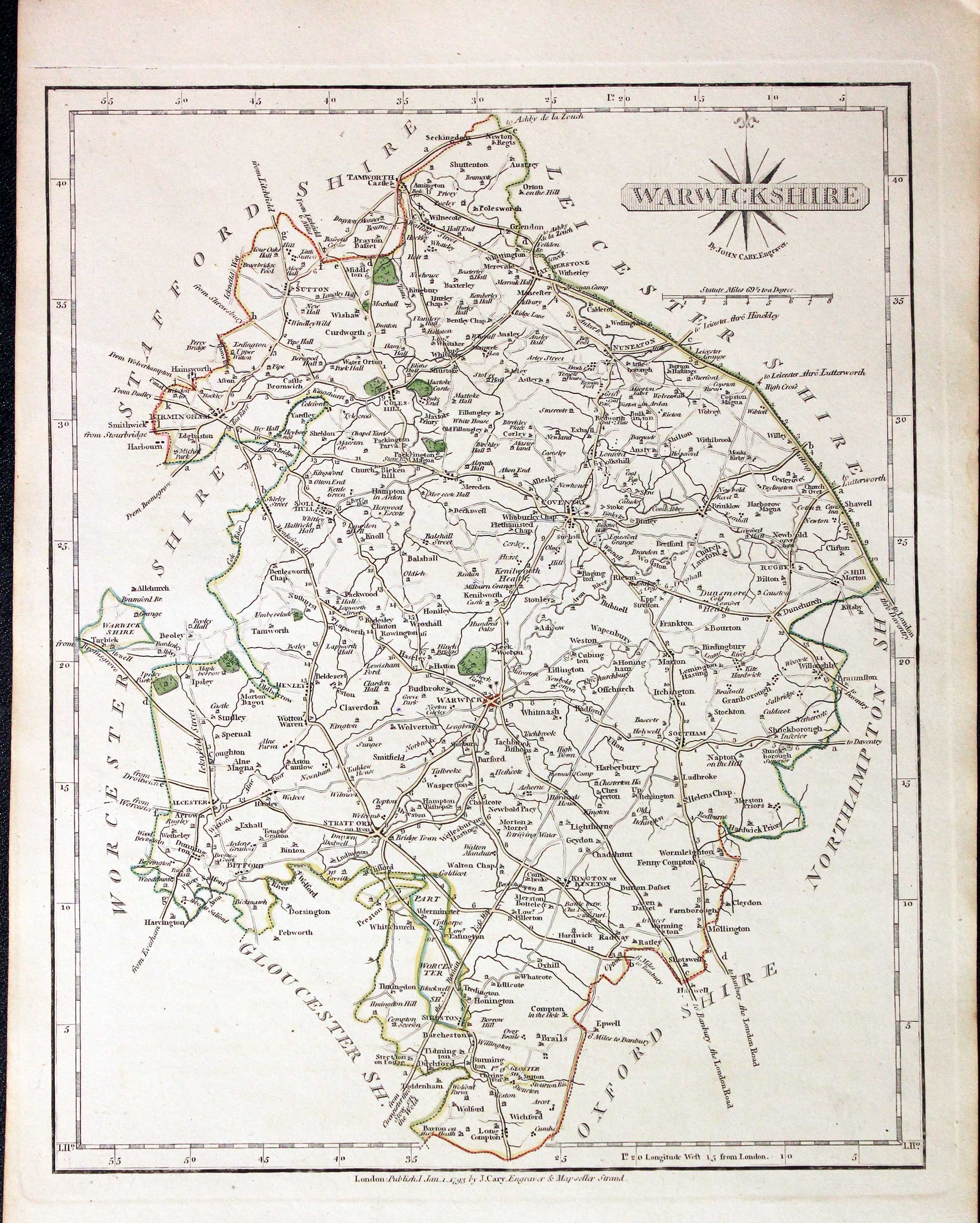 Warwickshire, John Cary, 1802  Warwickshire, John Cary, 1802