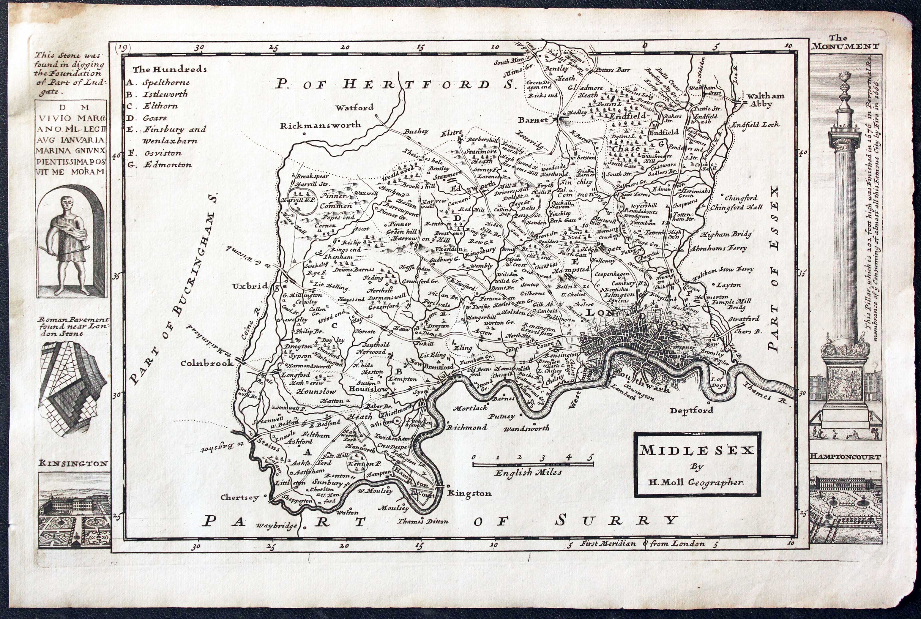 Middlesex, Herman Moll 1724  Middlesex, Herman Moll 1724