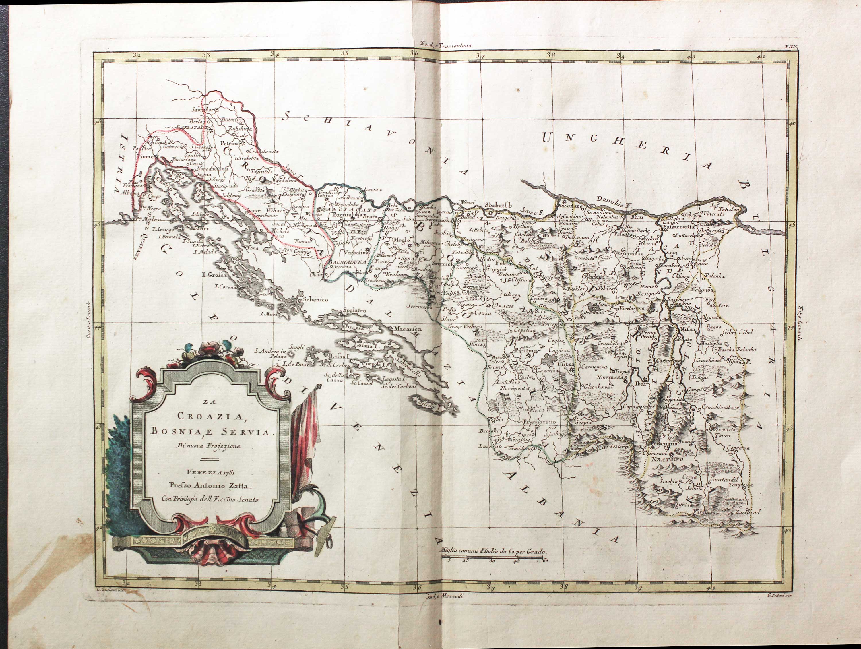 Croatia, Bosnia and Serbia, Antonio Zatta 1779  Croatia, Bosnia and Serbia, Antonio Zatta 1779