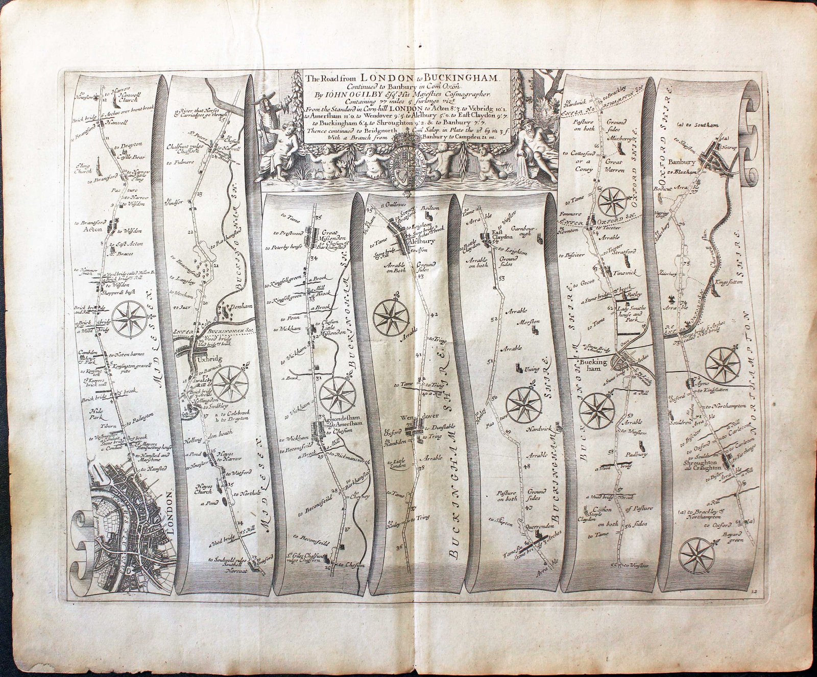 Antique Maps By John Ogilby Richard Nicholson Antique Maps By John Ogilby Richard Nicholson
