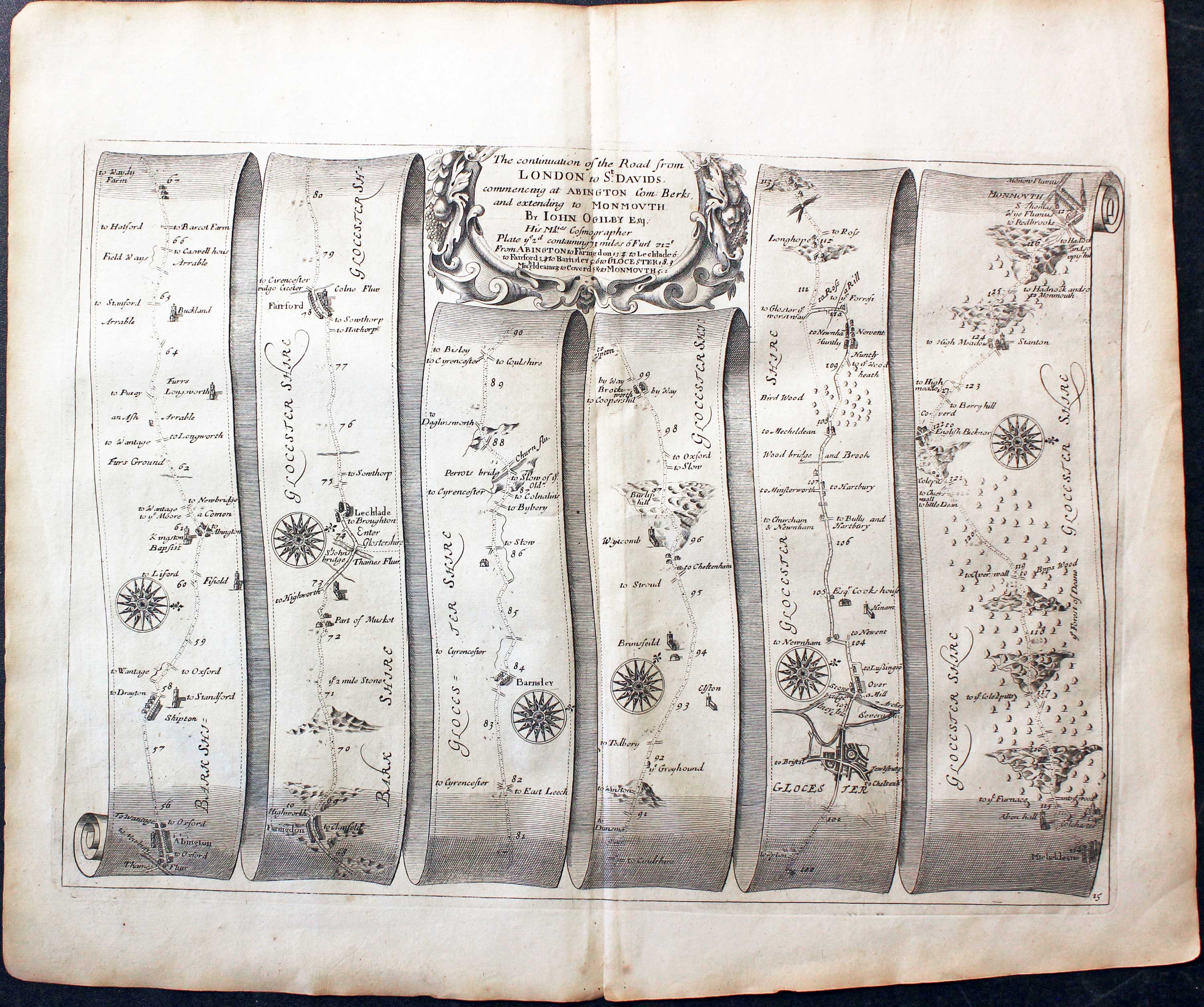 Plate 15 John Ogilby Road Map 1675