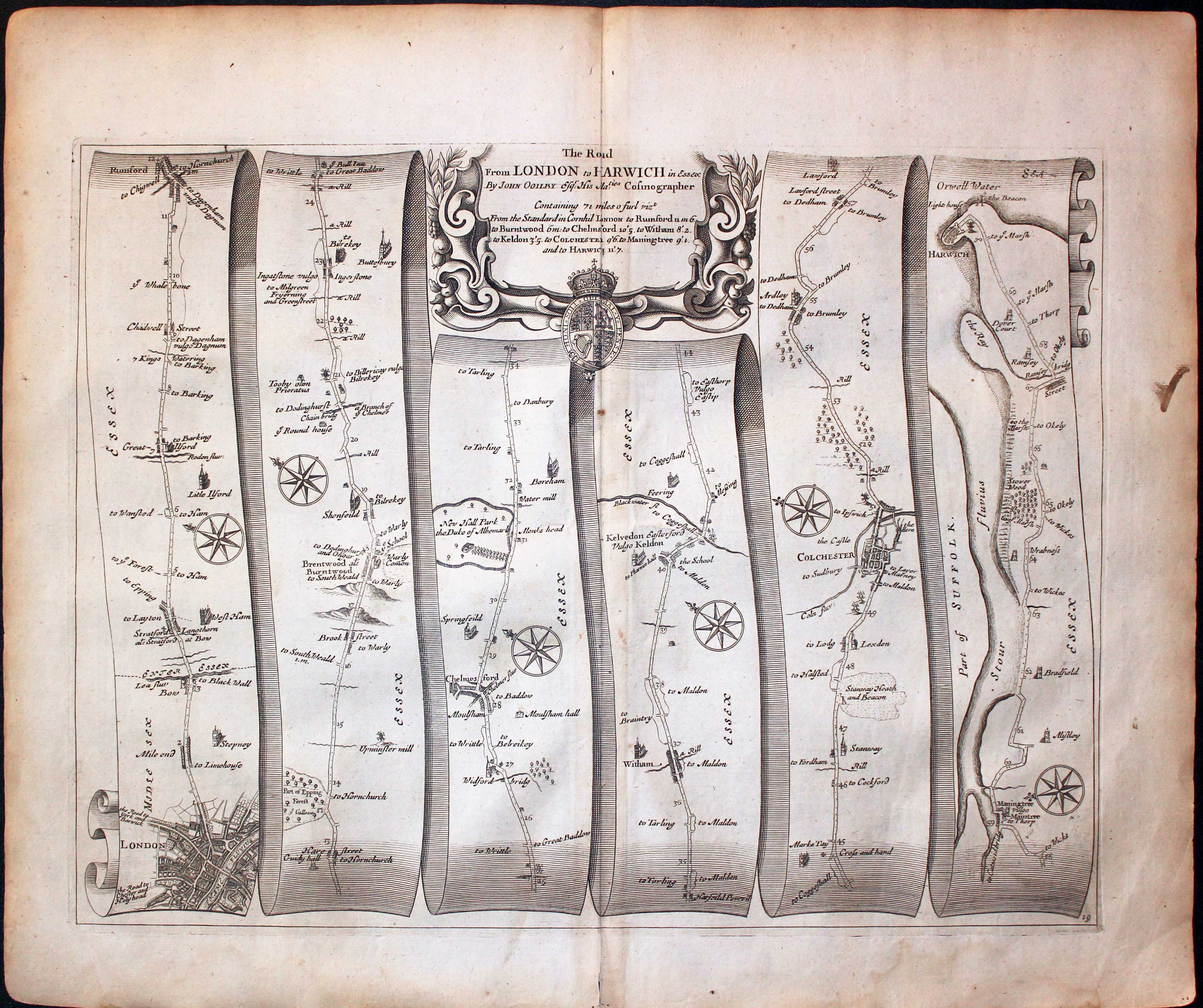 Plate 19 John Ogilby Road Map 1675