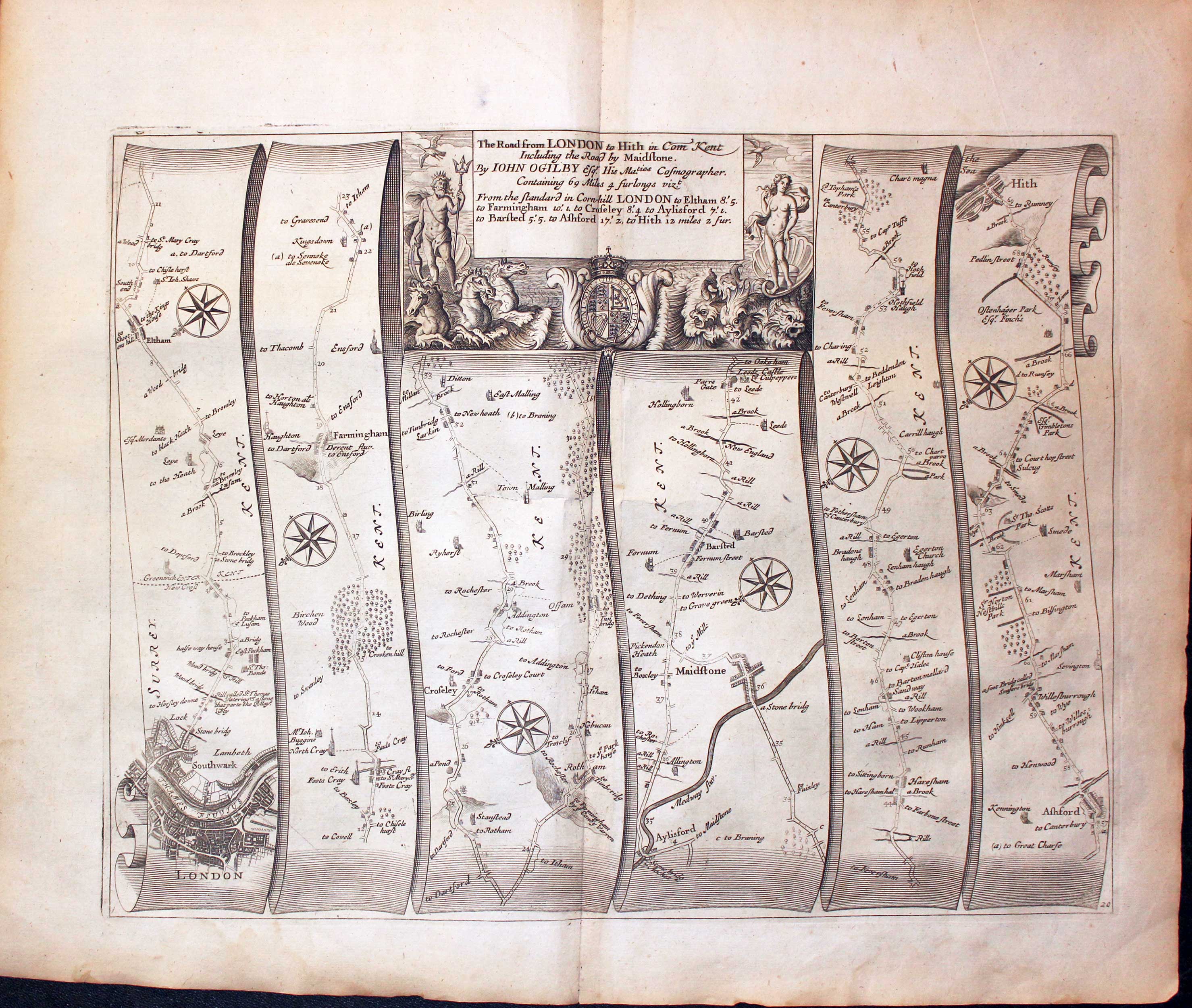 Plate 20 John Ogilby Road Map 1675