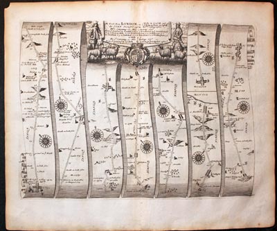  Plate 52 Newmarket to Bury St. Edmunds John Ogilby Road Map 1675 