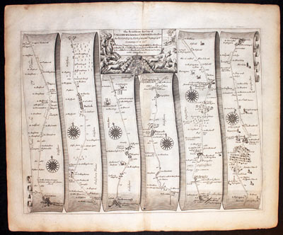 Plate 85 Salisbury to Chipping-Campden John Ogilby Road Map 1675