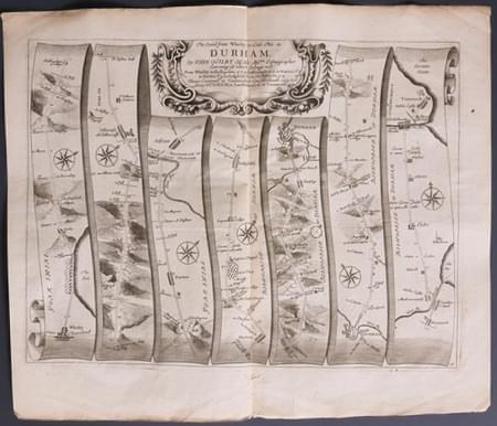 Road from Whitby to Durham and Tynemouth, John Ogilby 1675