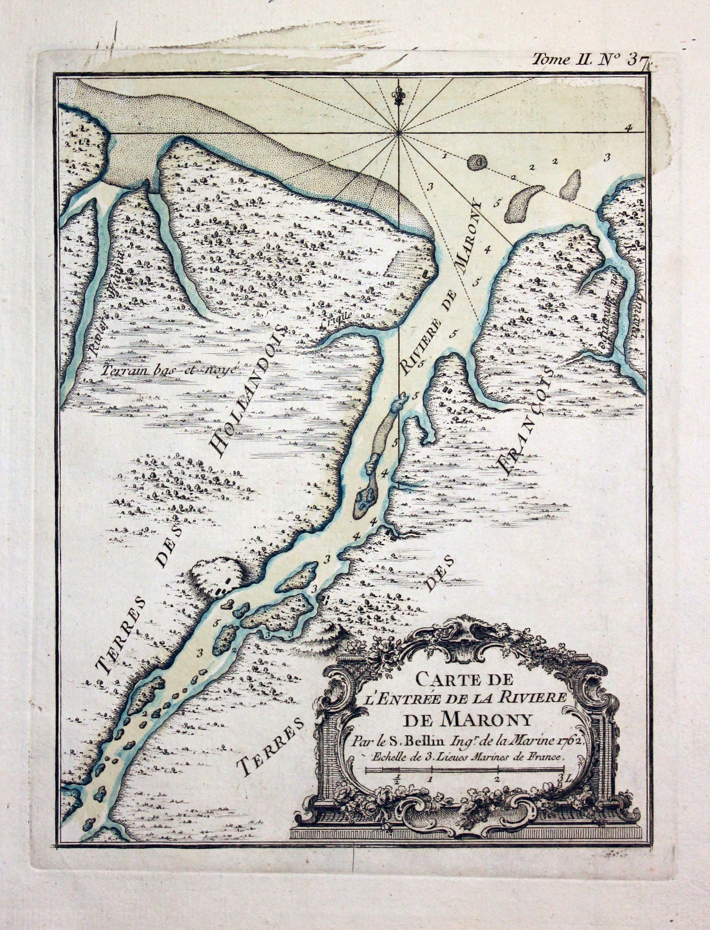 Maroni River South America J. N. Bellin 1764  Maroni River South America J. N. Bellin 1764