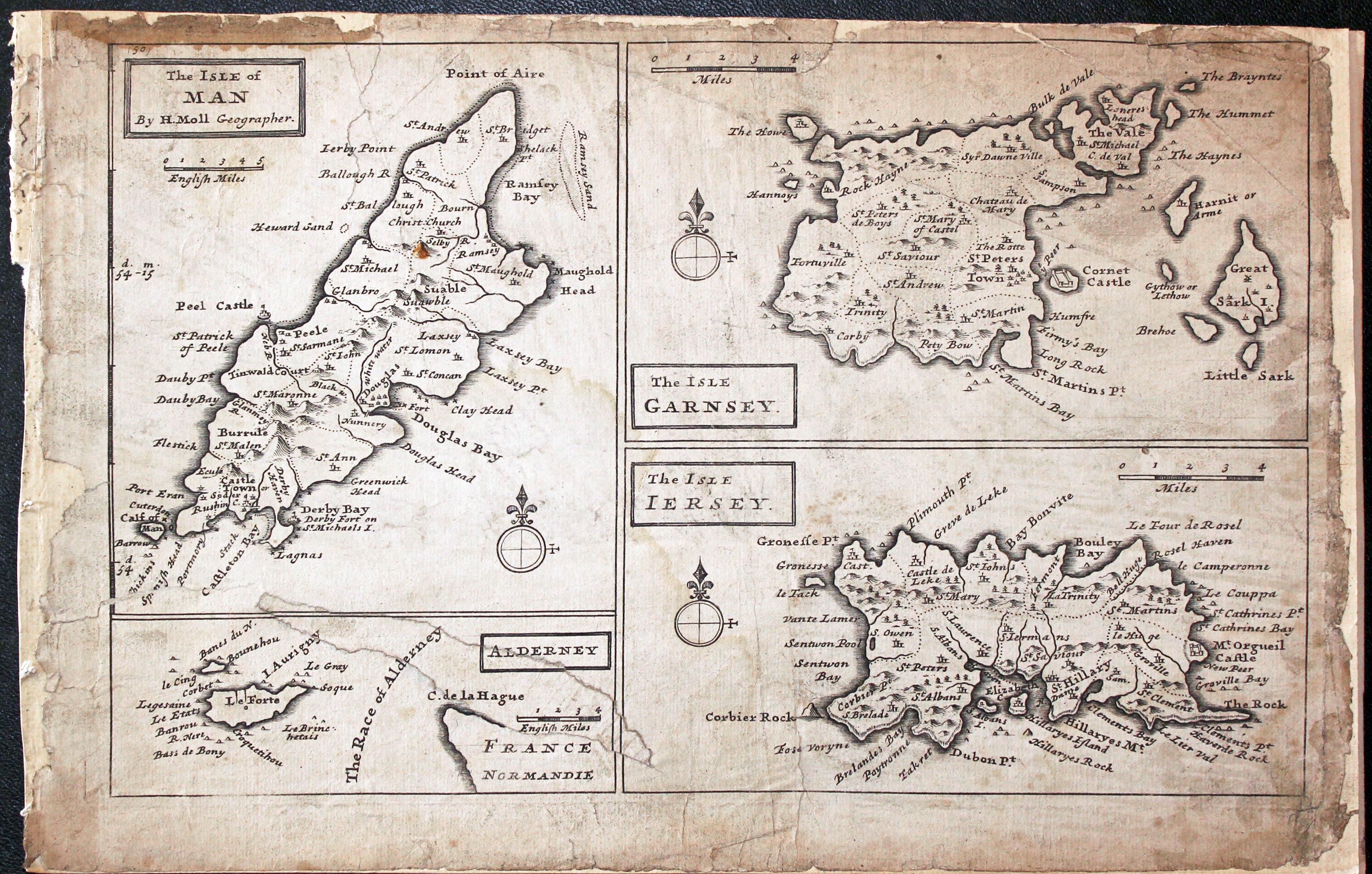 Isles of Man, Guernsey, Jersey and Sark Herman Moll 1724  Isles of Man, Guernsey, Jersey and Sark Herman Moll 1724