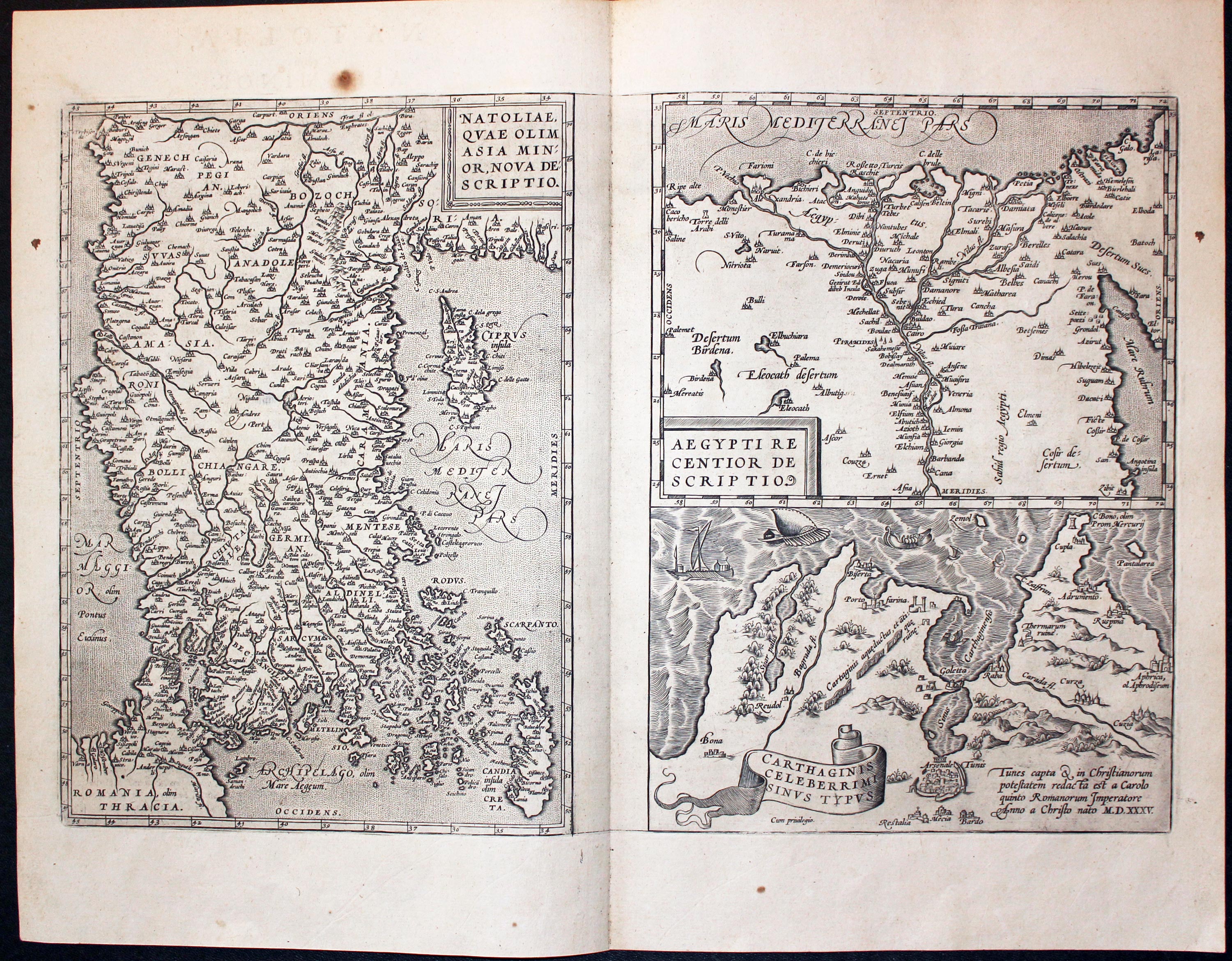 Asia Minor, Egypt nd Carthage Abraham Ortelius 1595  Asia Minor, Egypt nd Carthage Abraham Ortelius 1595