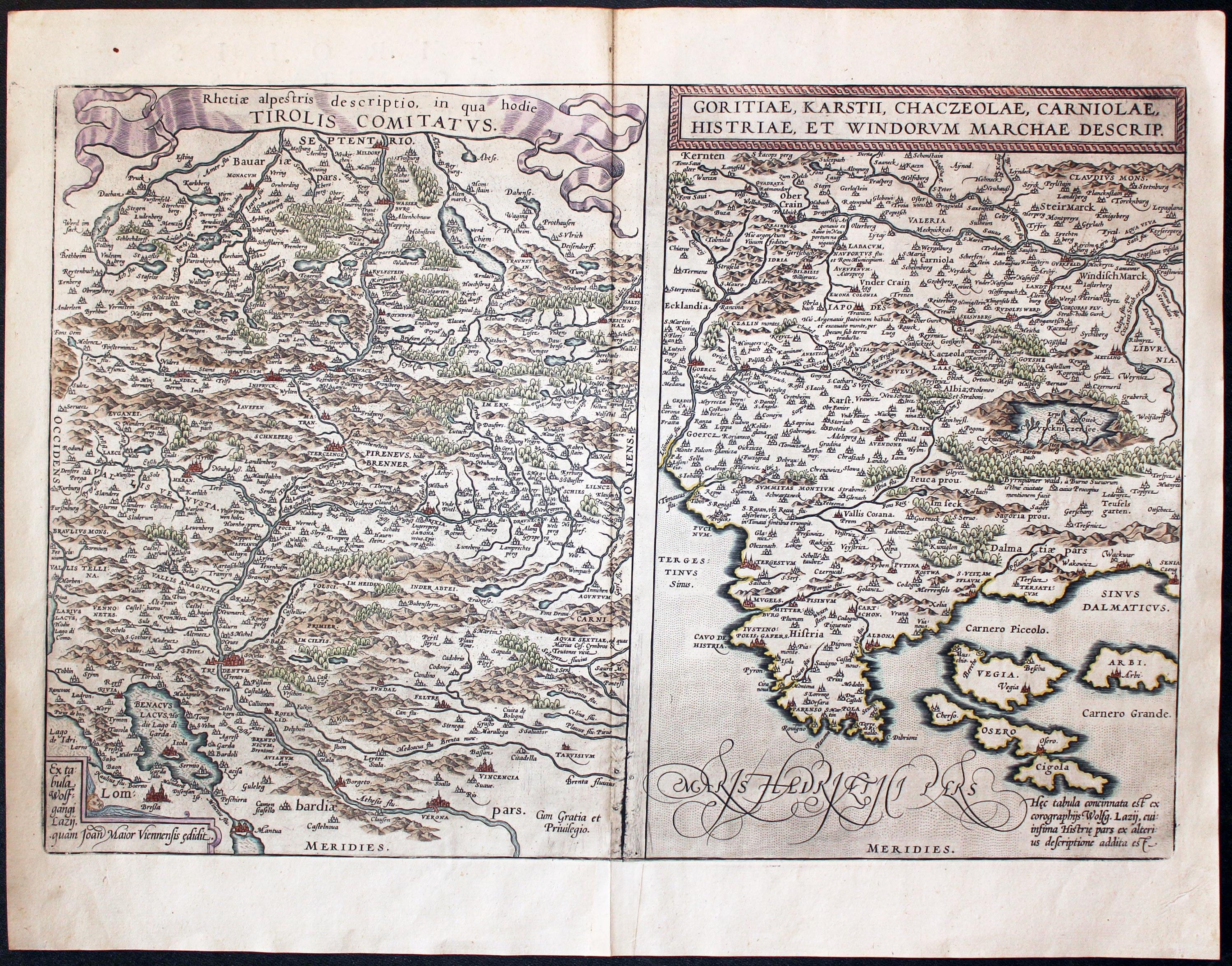 Tyrol and Istria, Abraham Ortelius, 1595  Tyrol and Istria, Abraham Ortelius, 1595