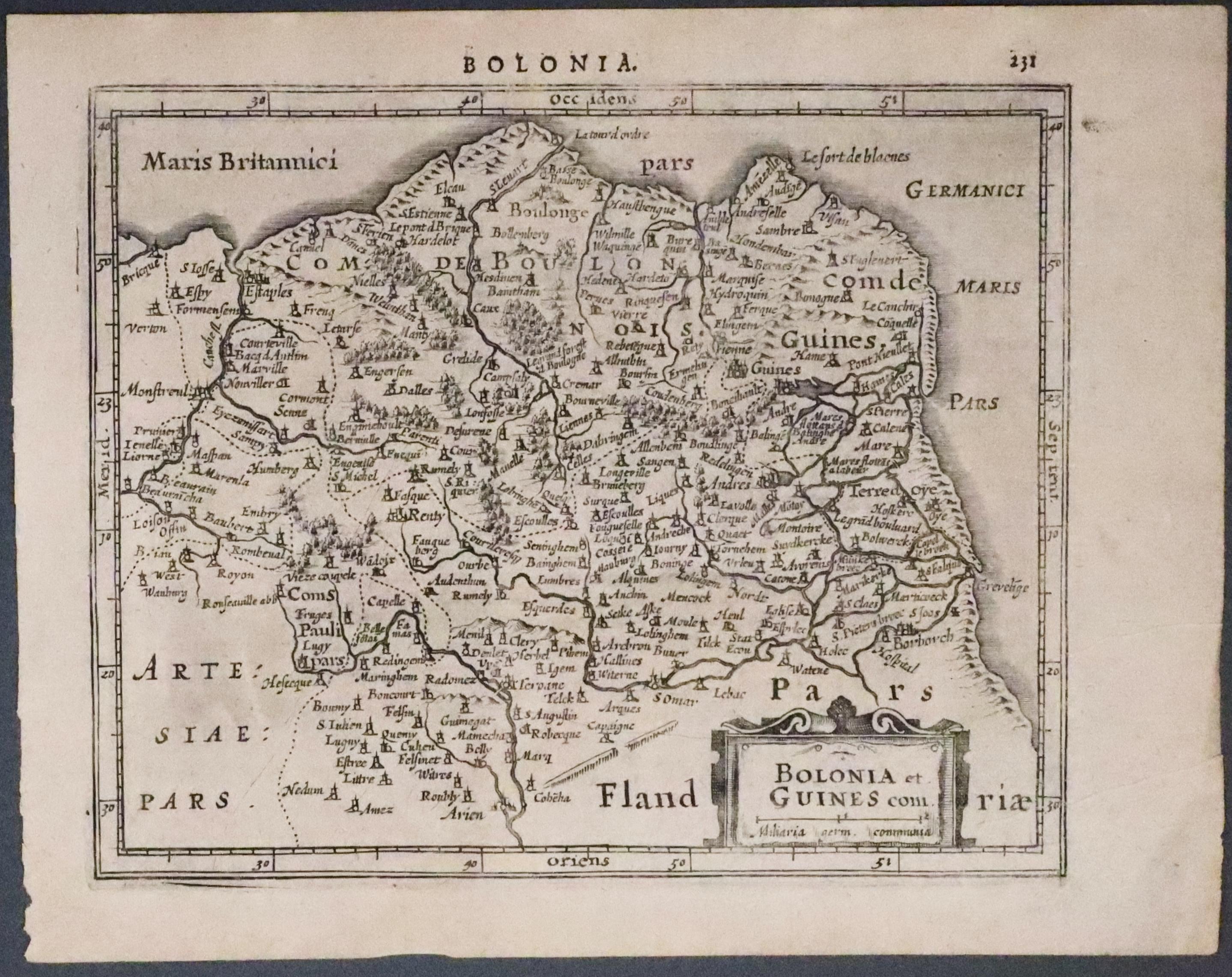 Boulogne, Mercator / Jansson 1635  Boulogne, Mercator / Jansson 1635