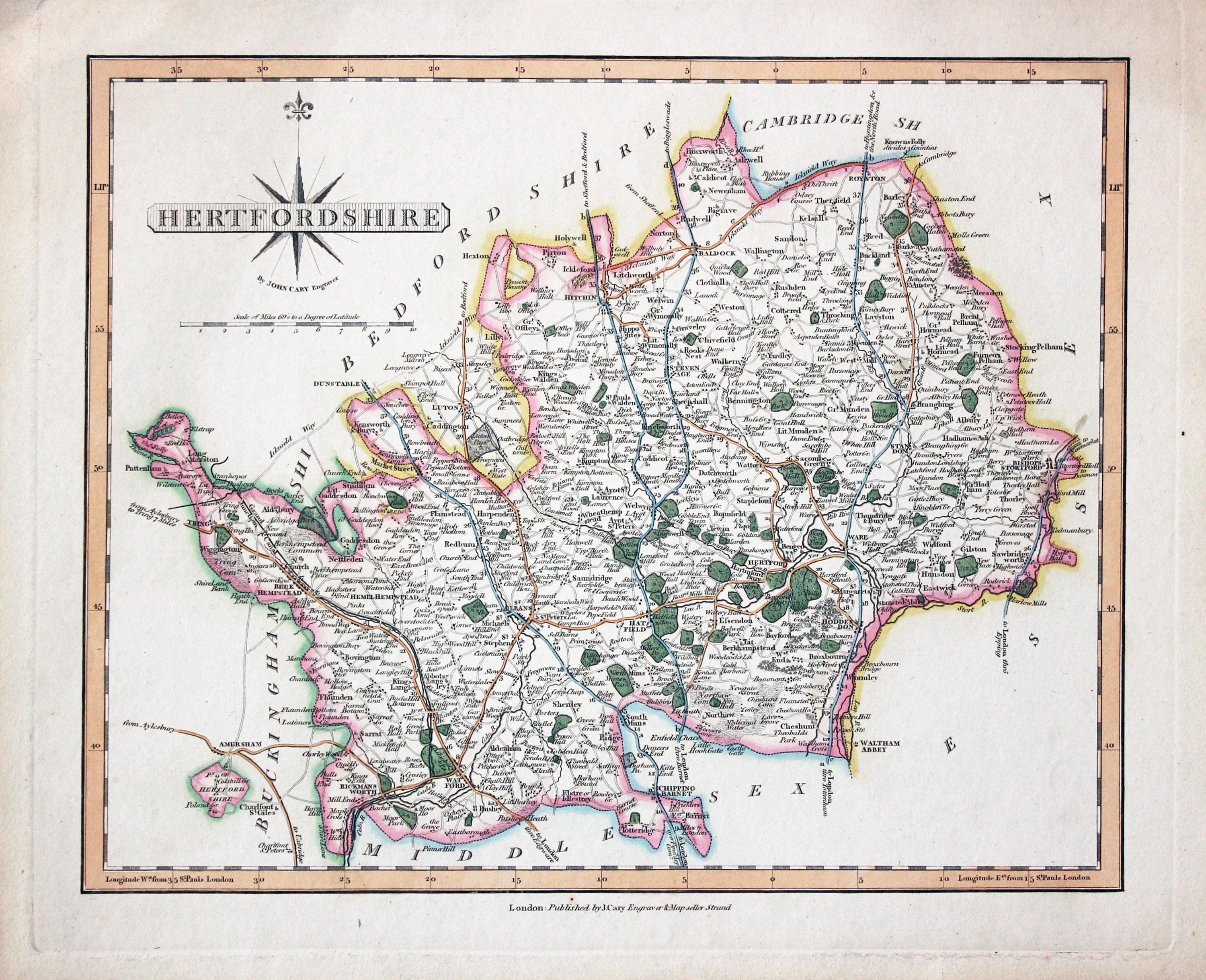 Hertfordshire John Cary c.1820  Hertfordshire John Cary c.1820