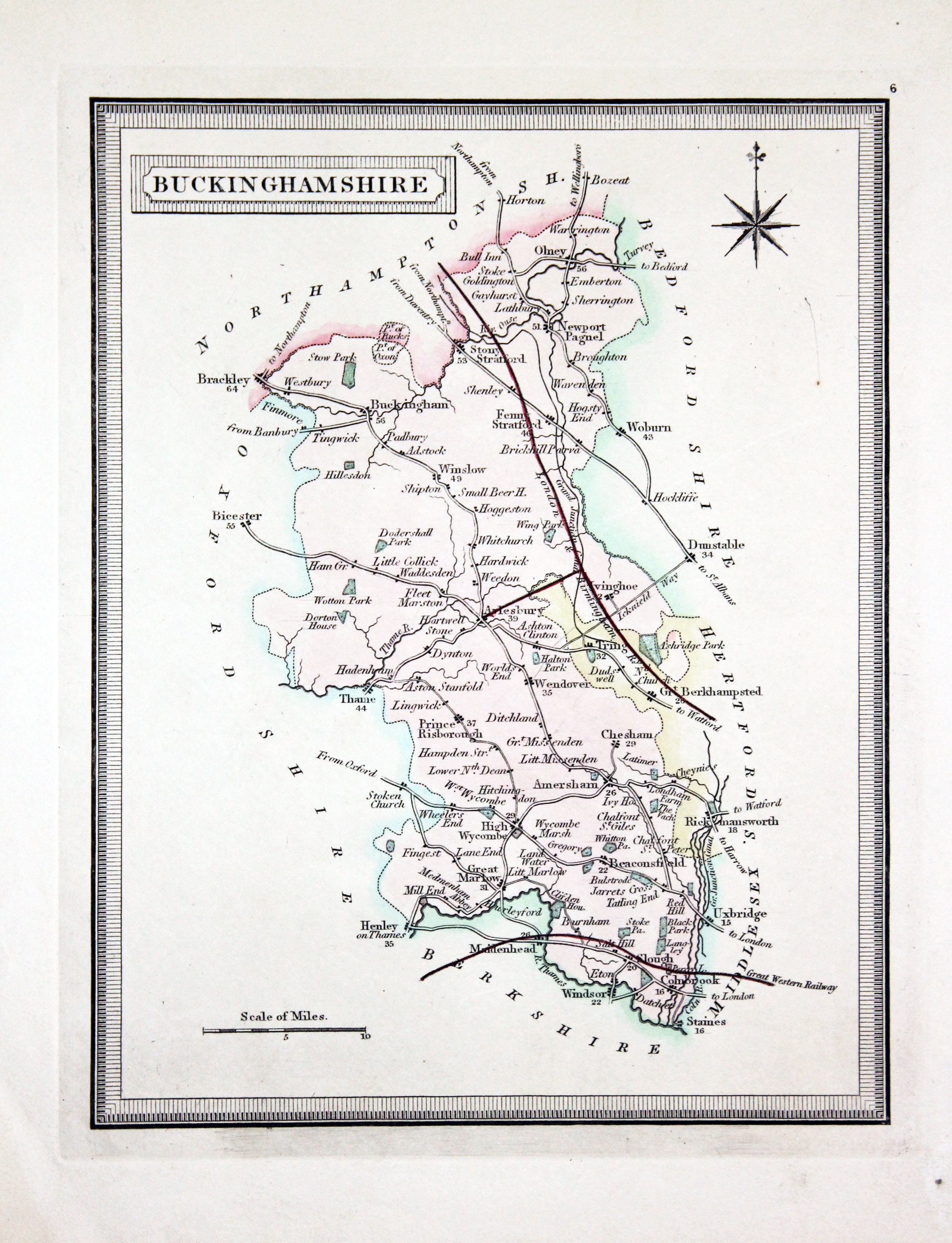 Map of Buckinghamshire, Henry George Collins, 1868