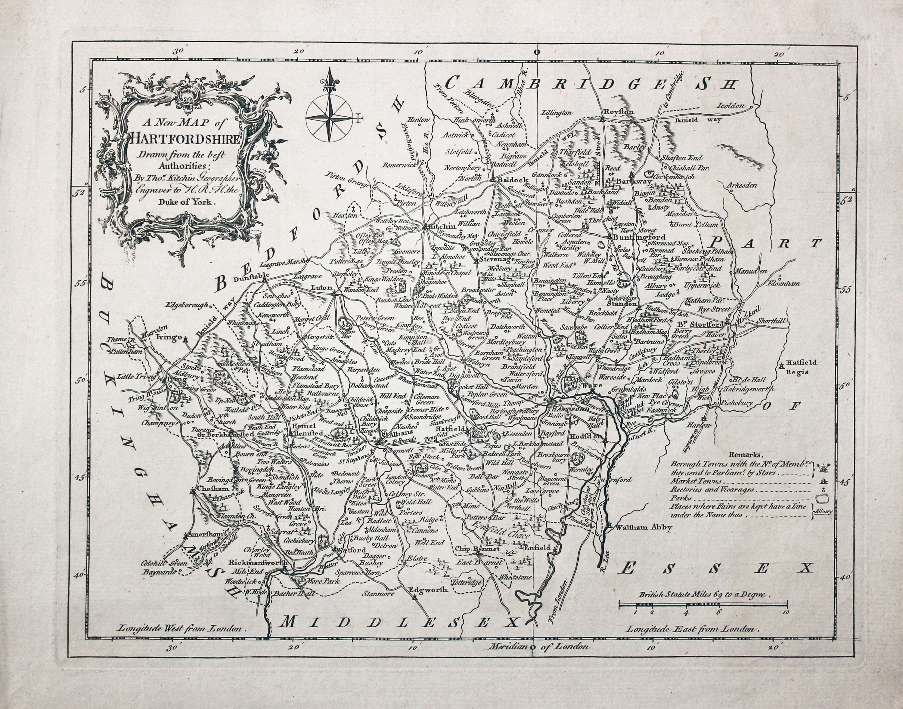 Hertfordshire Thomas Kitchin c.1765  Hertfordshire Thomas Kitchin c.1765