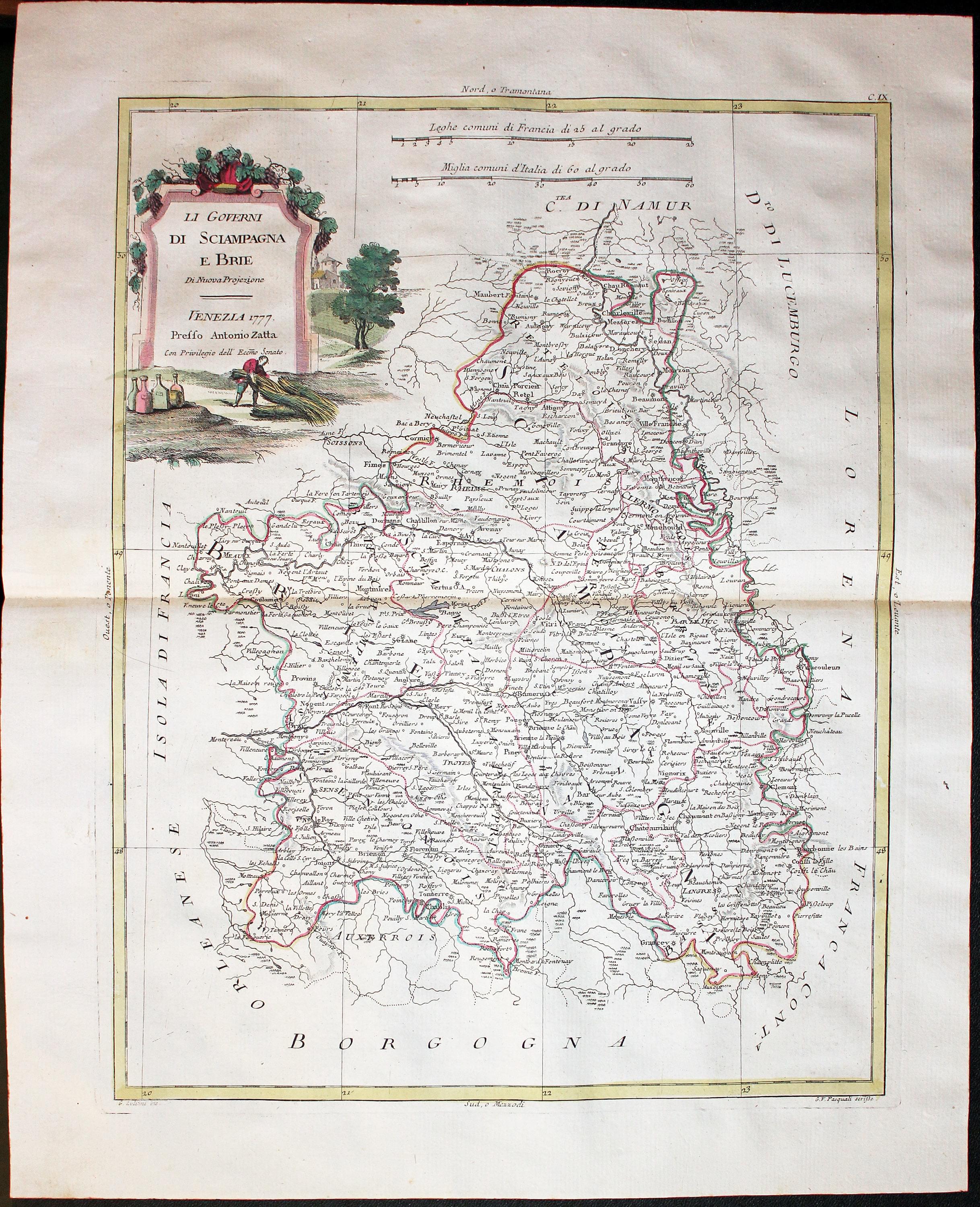 Champagne and Brie, Antonio Zatta, c.1780  Champagne and Brie, Antonio Zatta, c.1780