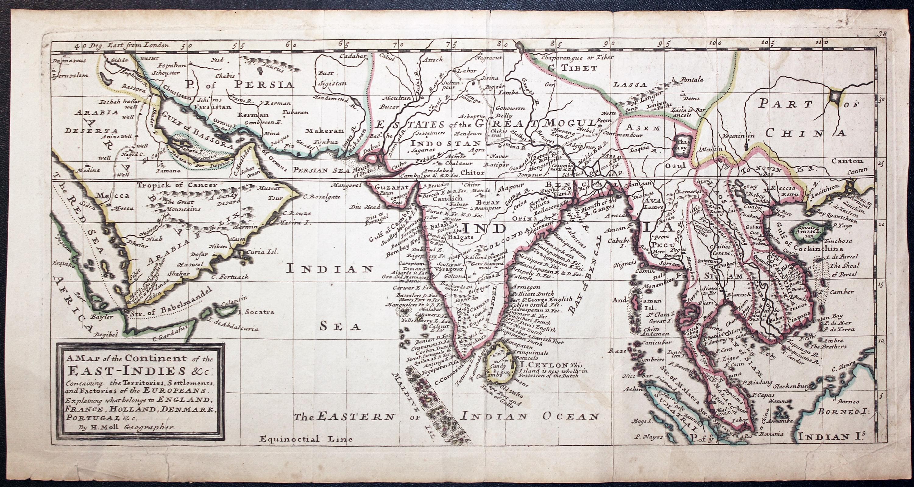 Arabia, ndia and South East Asia Herman Moll c.1730