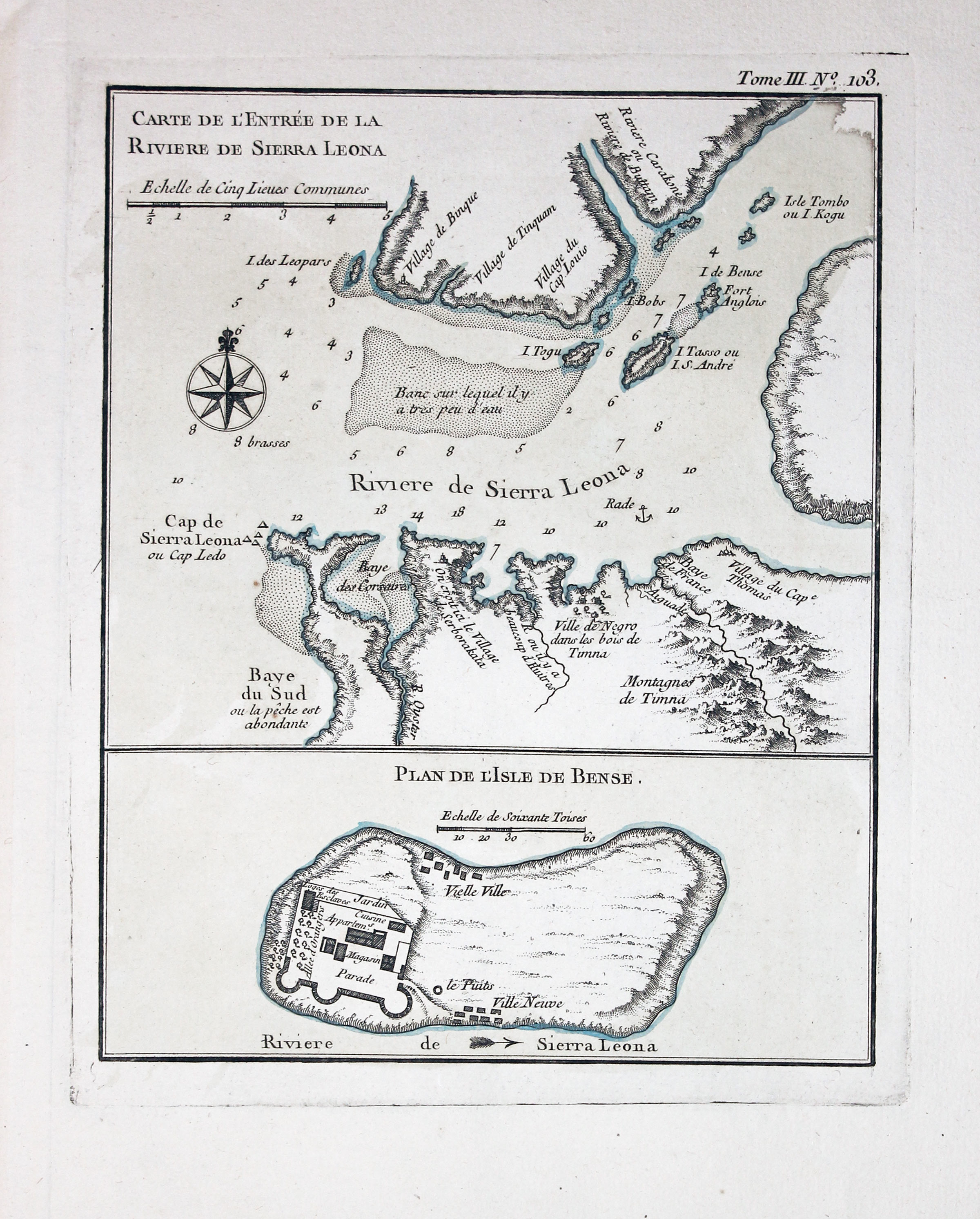 Sierra Leone River, West Africa. J. N. Bellin 1764
