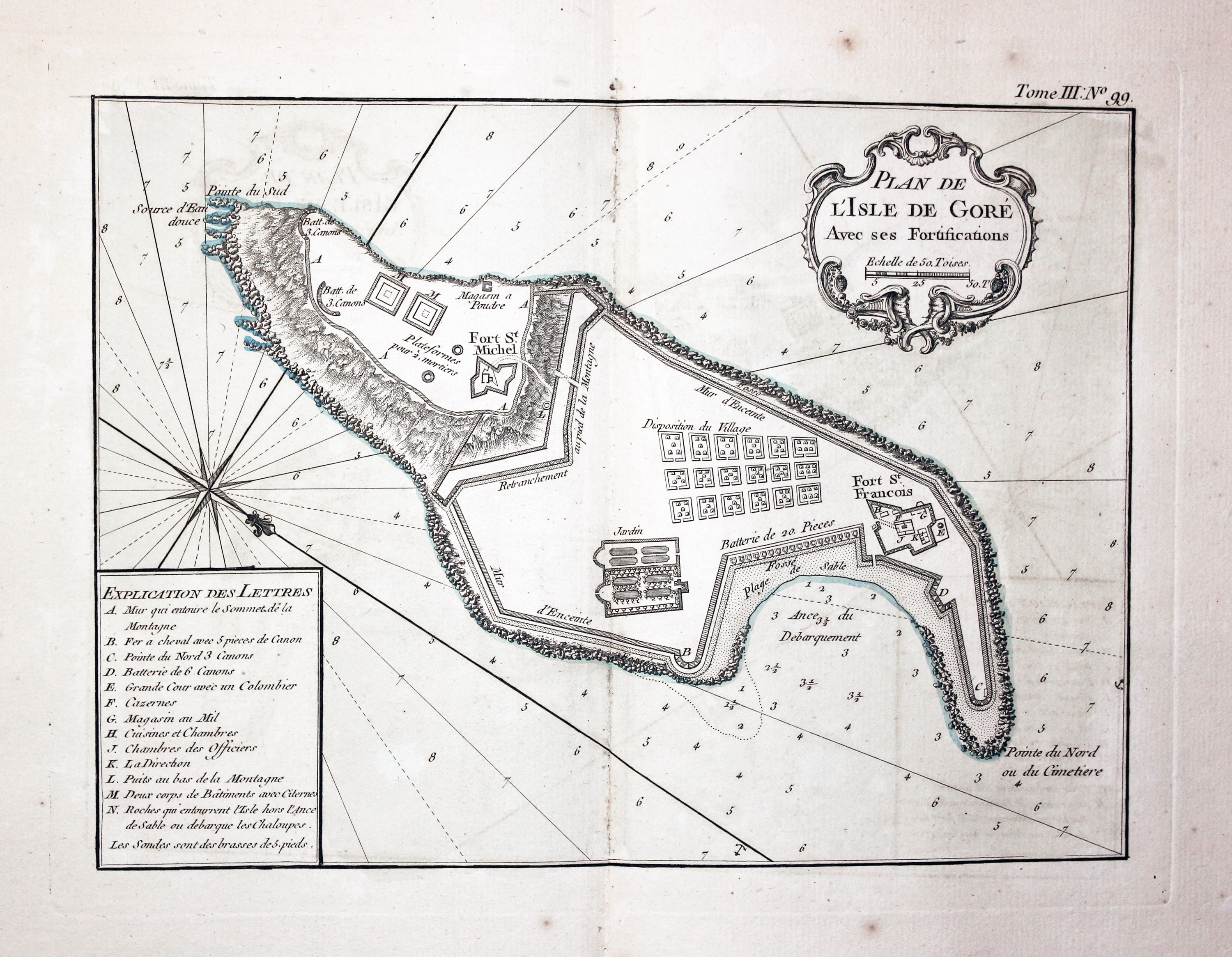 Gorée, Senegal, West Africa. J. N. Bellin 1764