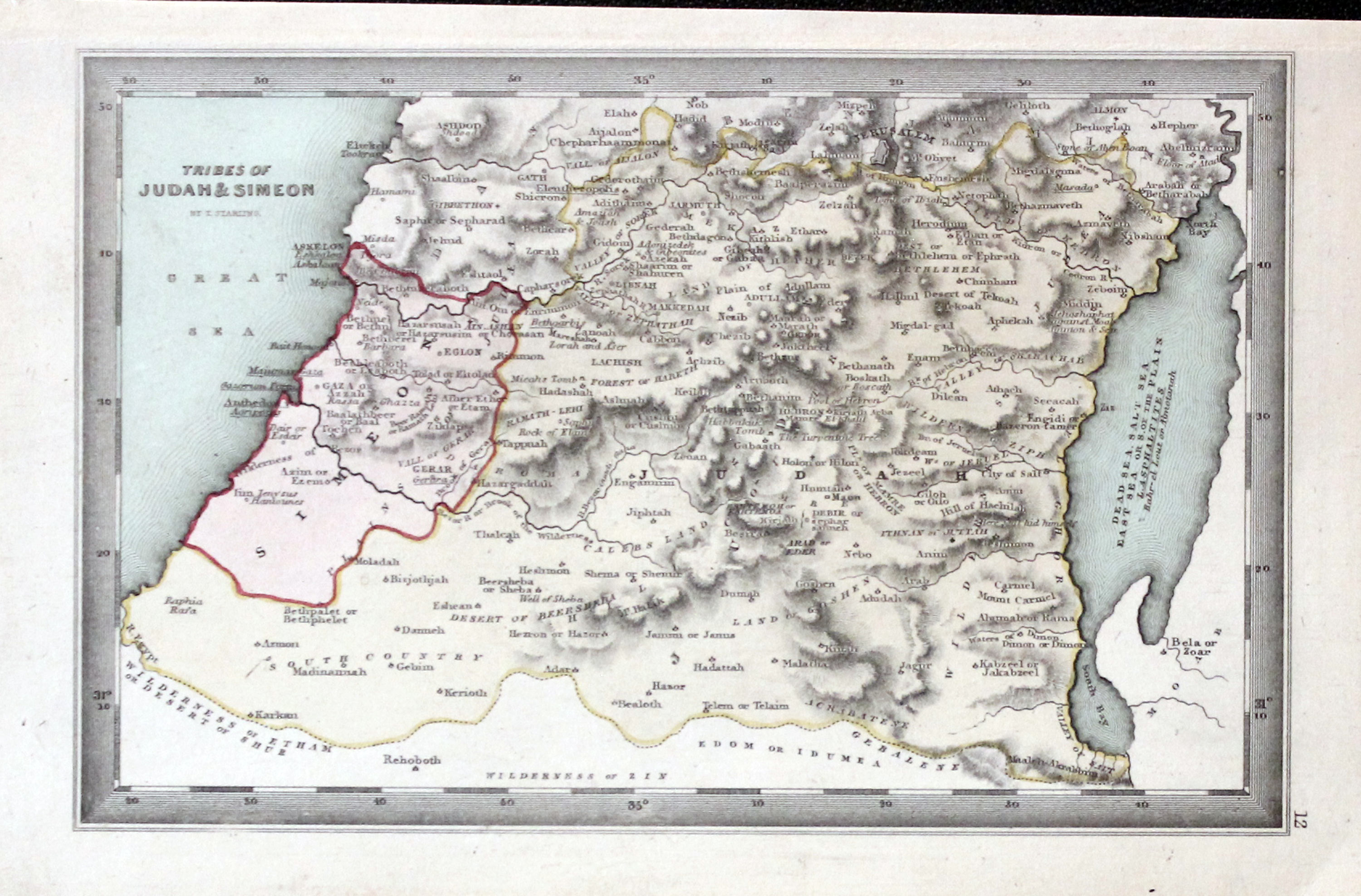 Tribes of Judan and Simeon, Thomas Starling, 1850  Tribes of Judan and Simeon, Thomas Starling, 1850