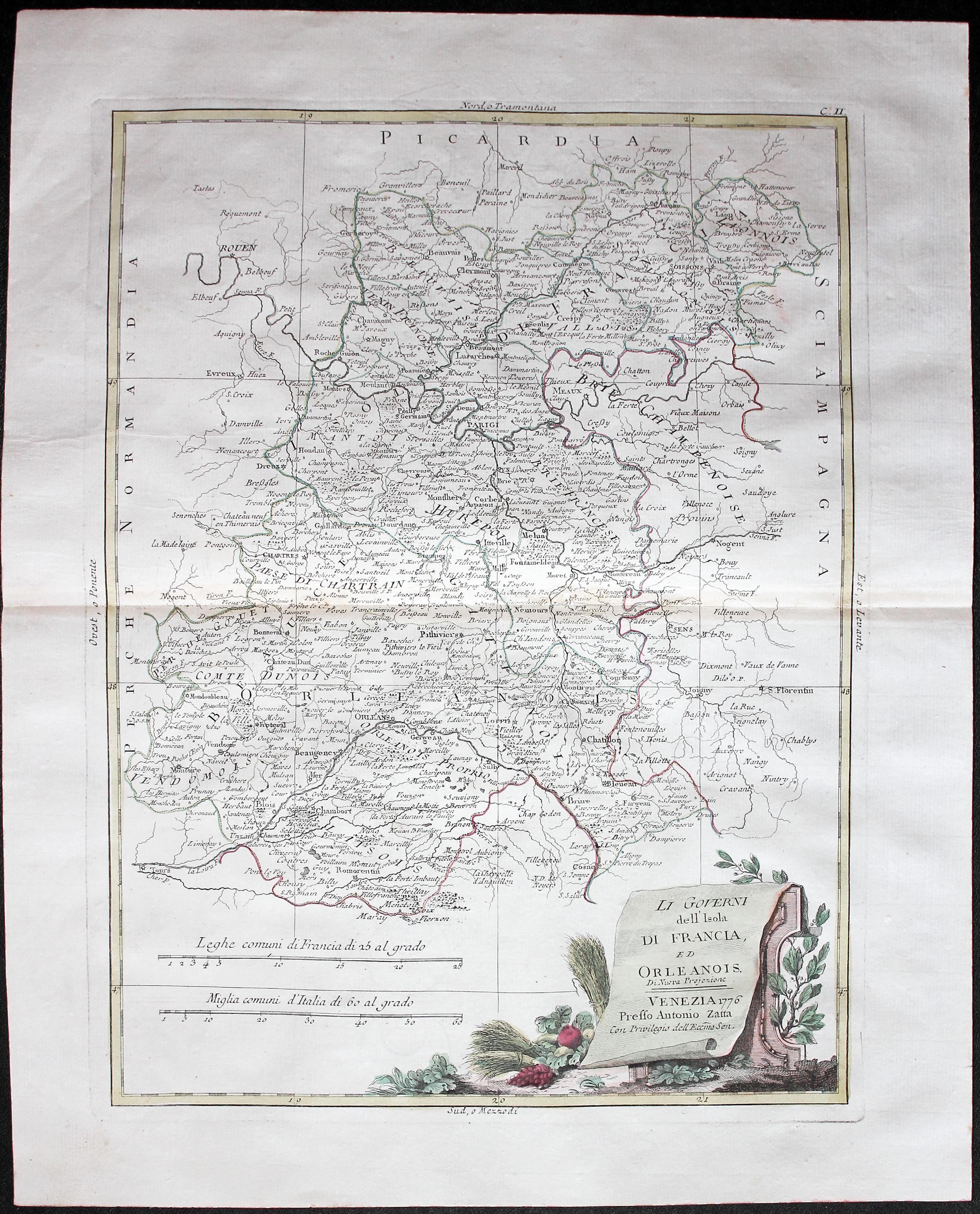 Ile de France and Orleans, Antolion Zatta c.1777