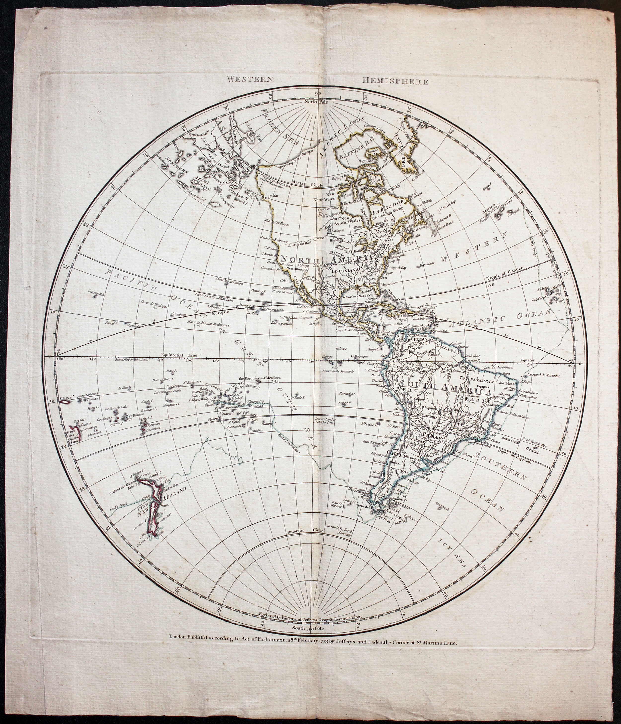 Western Hemisphere William Faden 1775