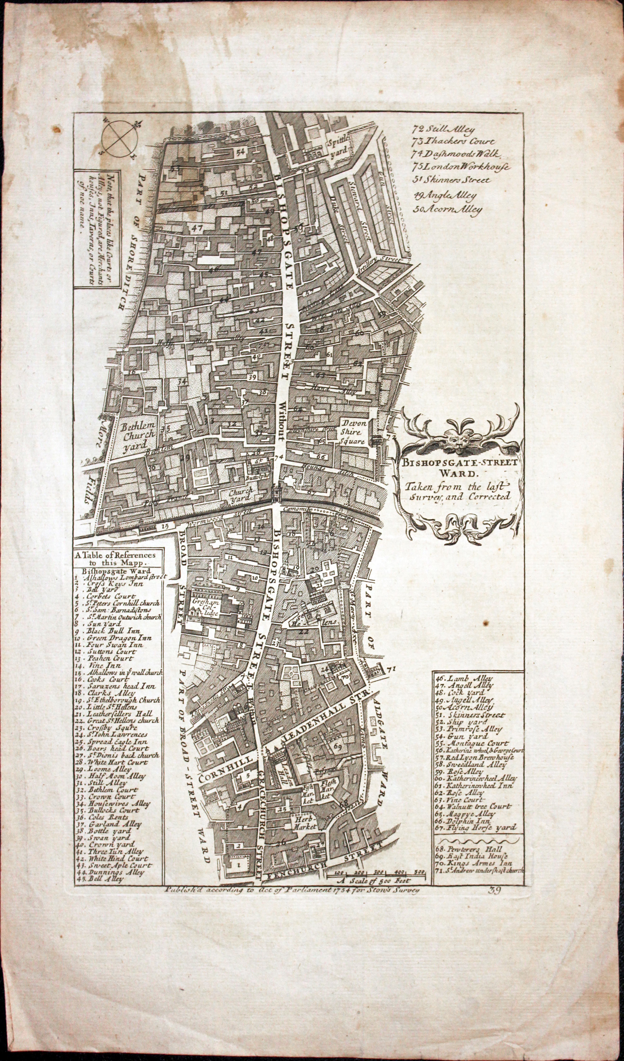 Bishopgate Ward London Richard Blome 1755
