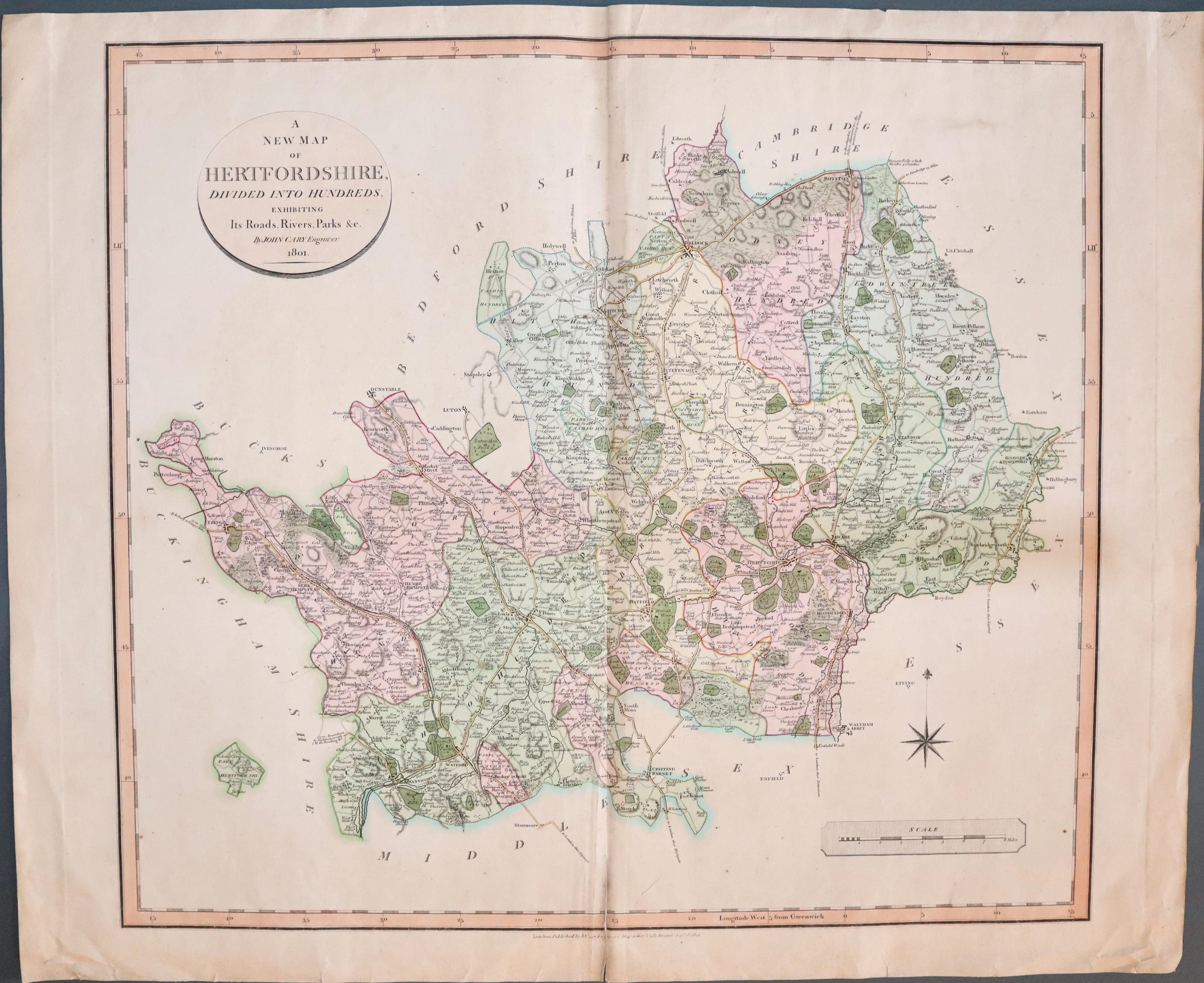 Hertfordshire, Thomas Kitchin c.1762  Hertfordshire, Thomas Kitchin c.1762