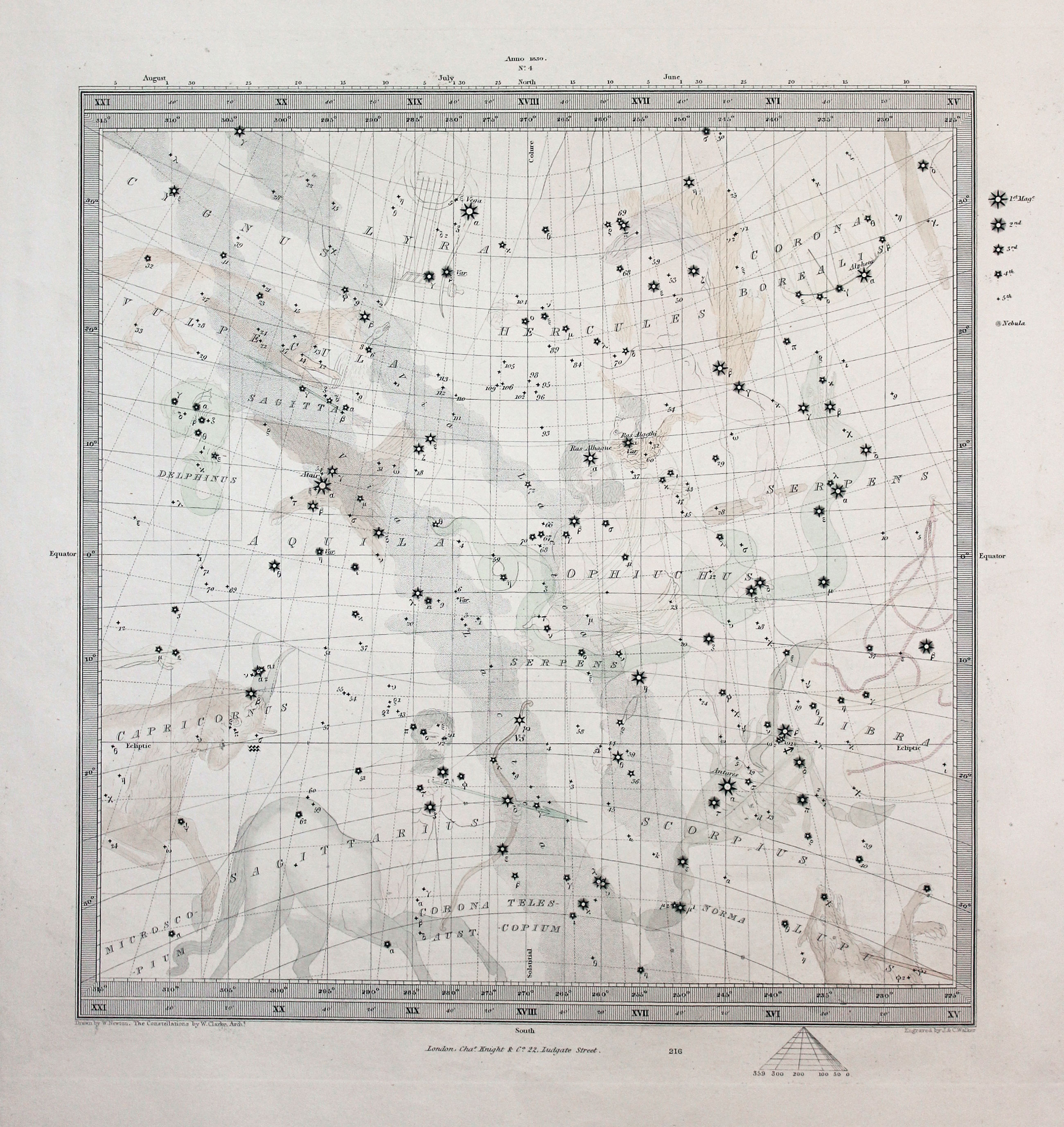 Celestial Chart No. 4 S.D.U.K. 1844