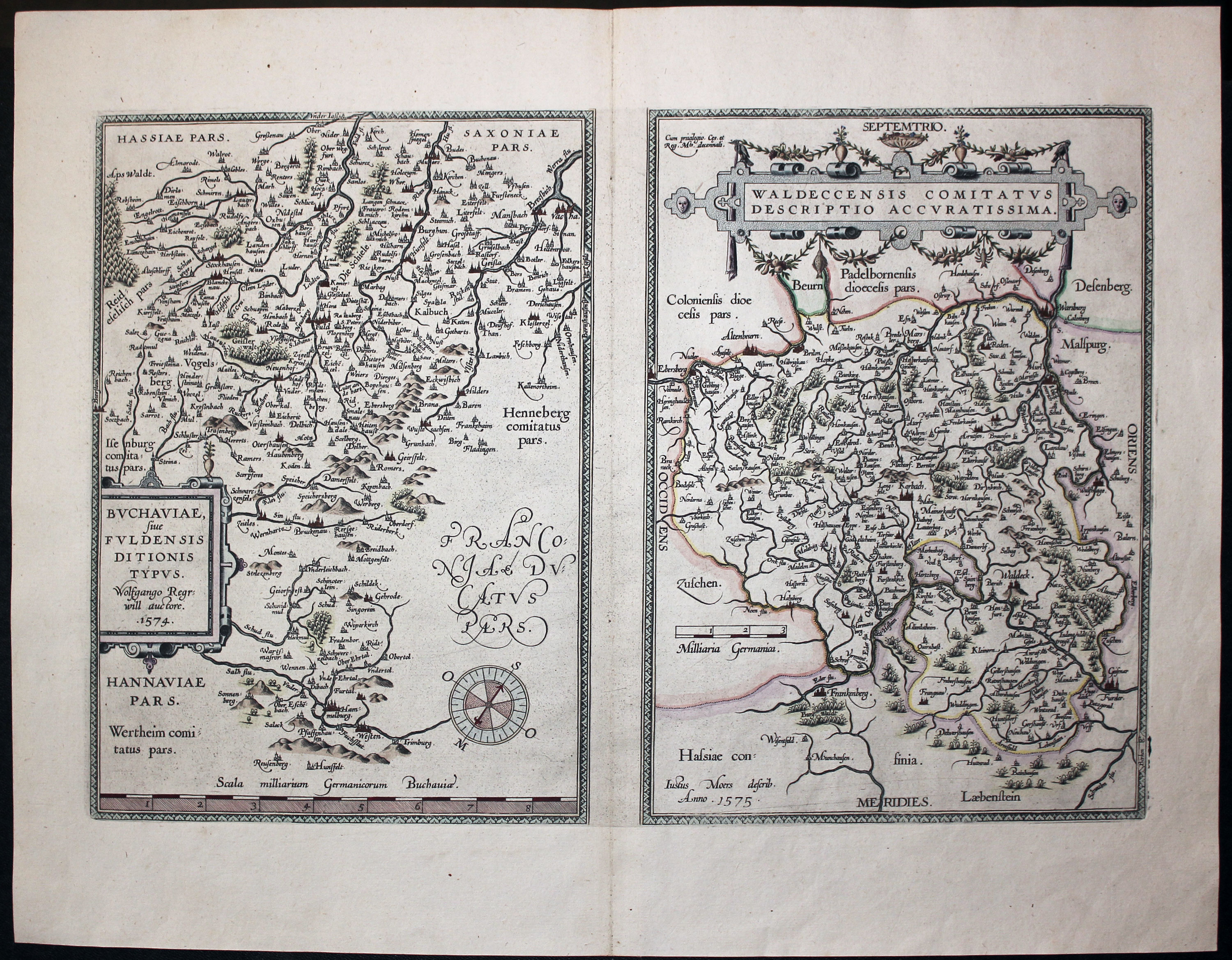 Fulda and Waldeck, Abraham Ortelis c.1595  Fulda and Waldeck, Abraham Ortelis c.1595