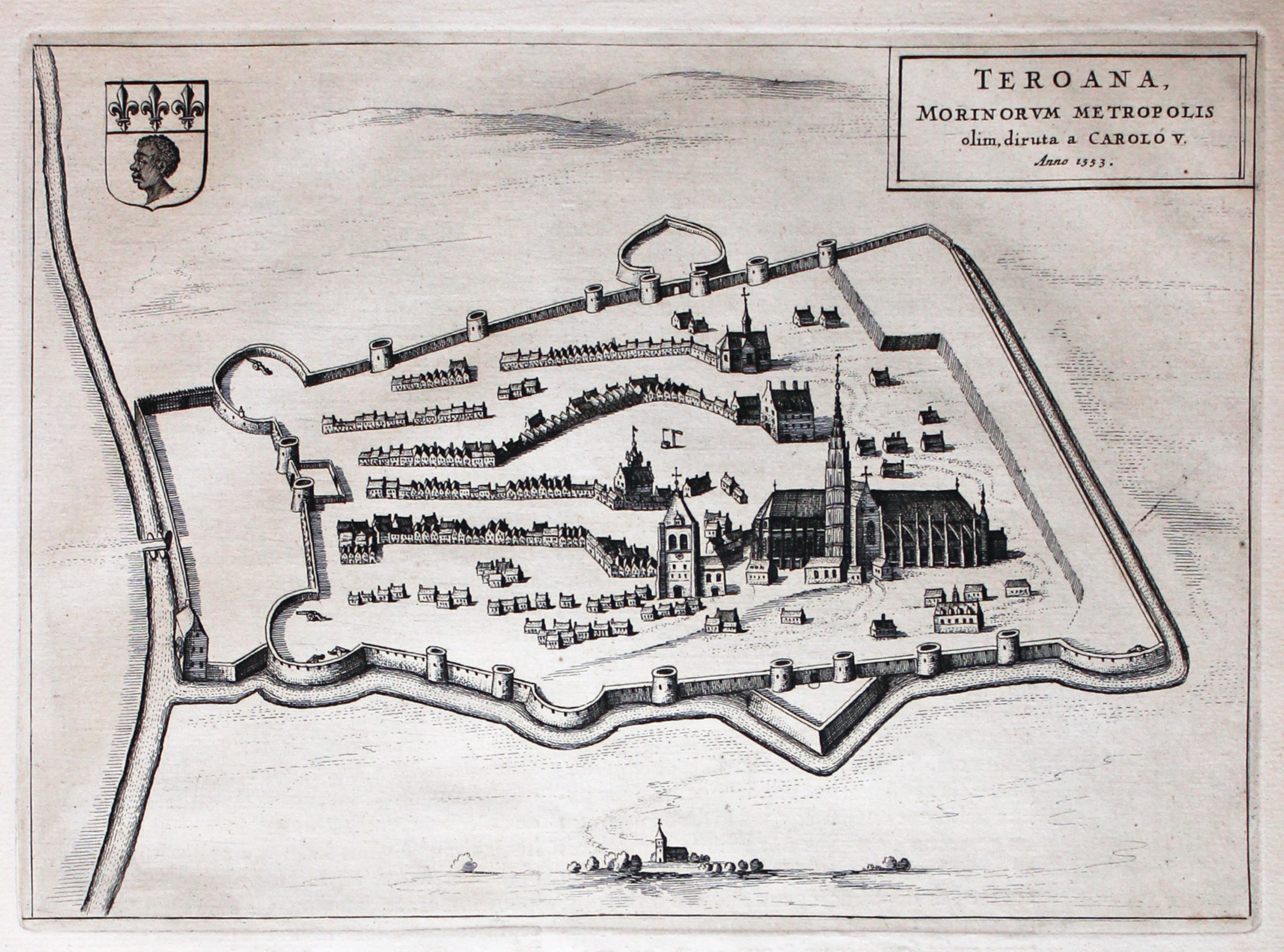 Detail map Thérouanne, Calais, Joan Blaeu, 1649  Detail map Thérouanne, Calais, Joan Blaeu, 1649