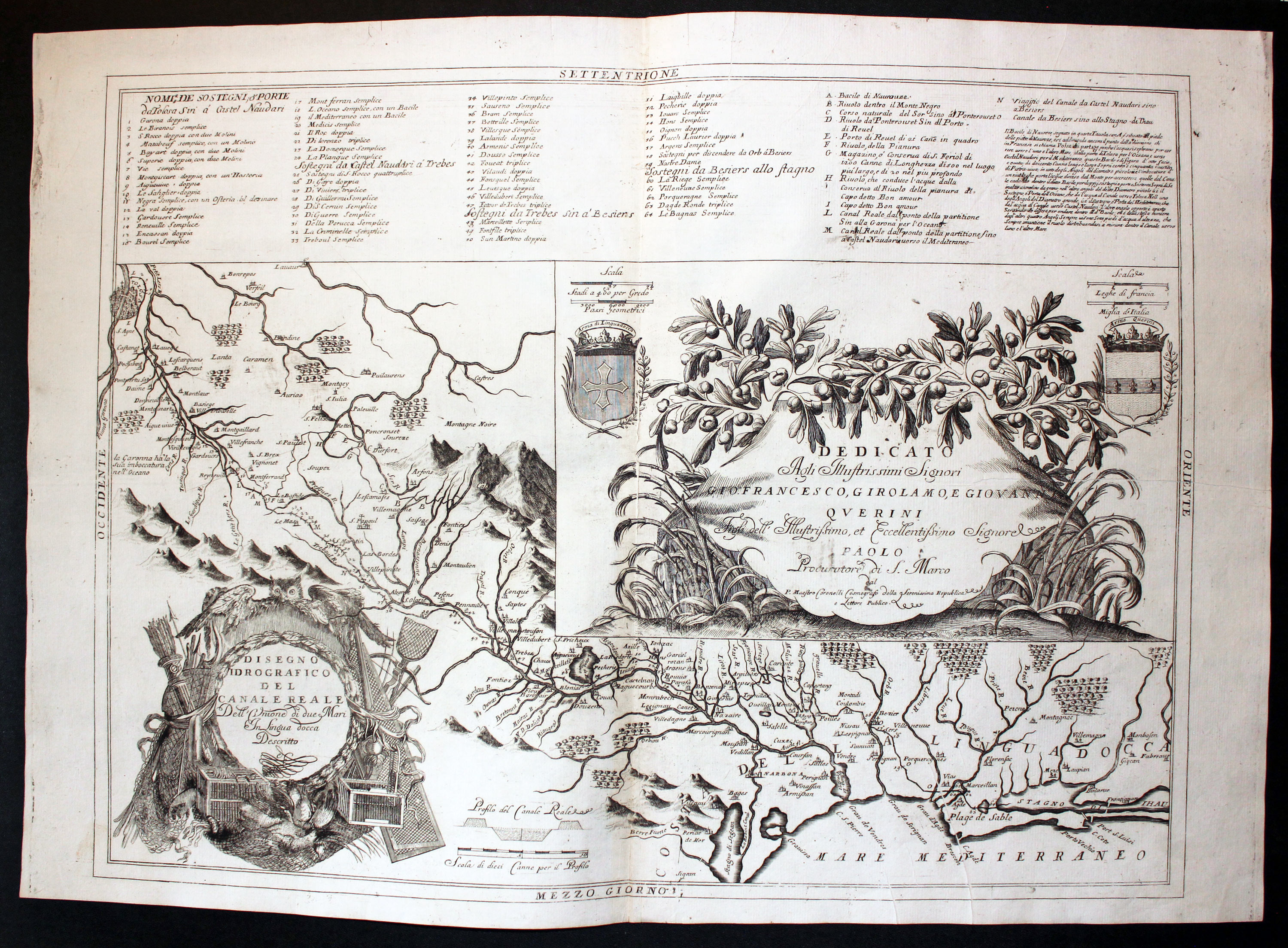 The Canal du Midi, Vincenzon Maria Coronelli, c.1696