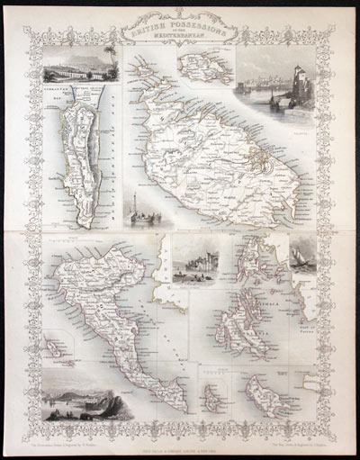 Malta and Mediterranean, Tallis 1853