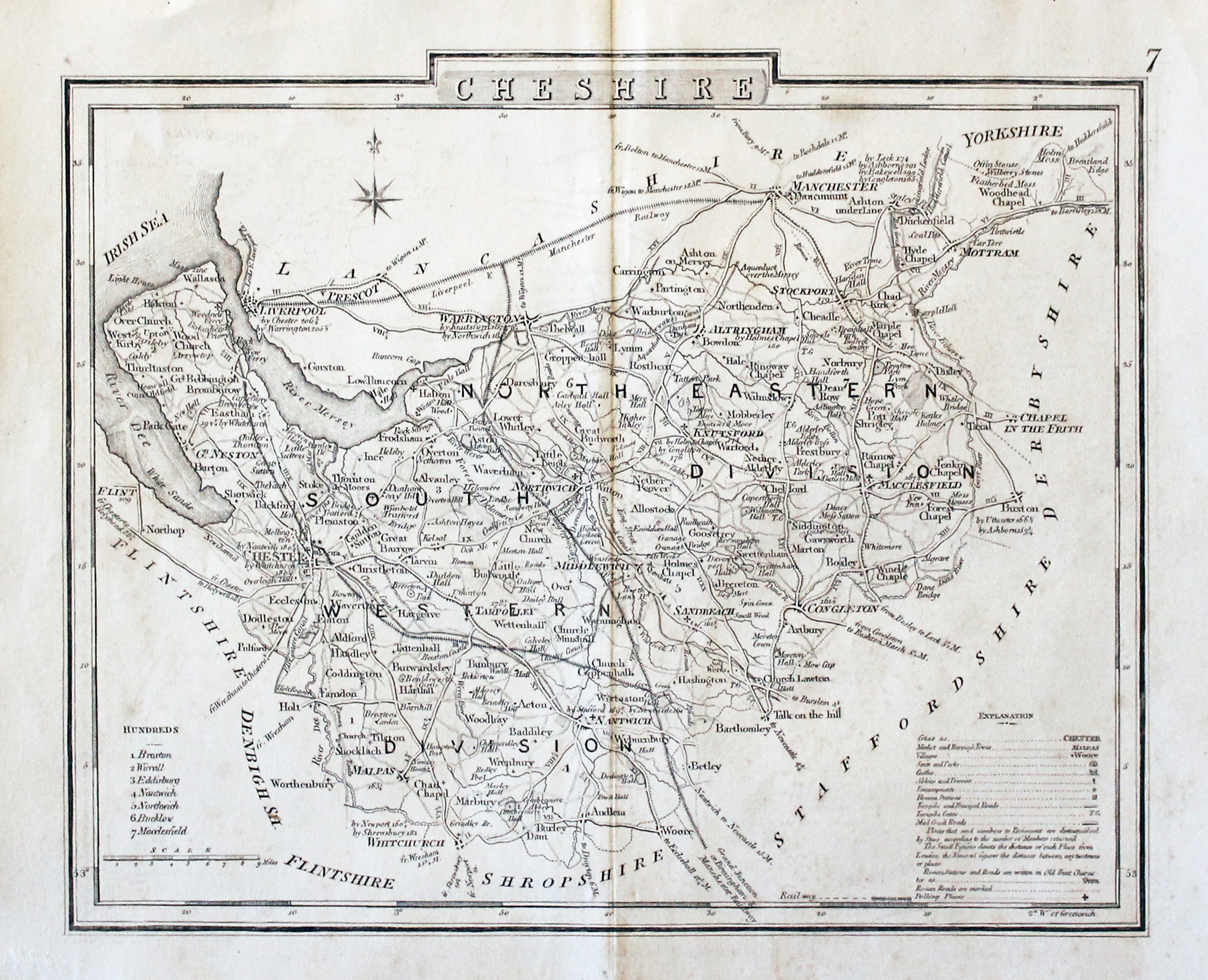 Map of Cheshire, Cole & Roper c.1835  Map of Cheshire, Cole & Roper c.1835