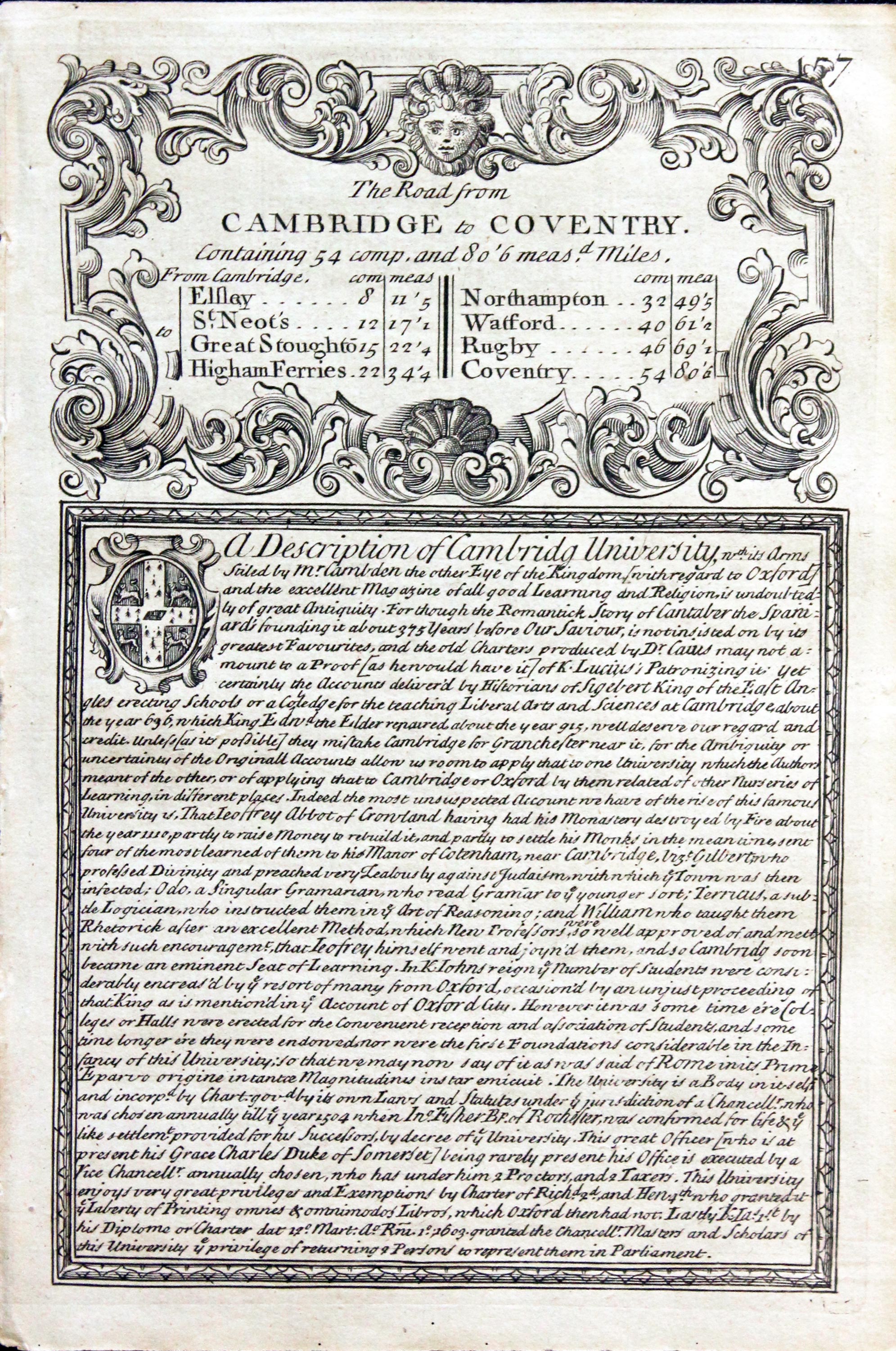 Road map Bristol to Exeter. Owen/Bowen c.1730