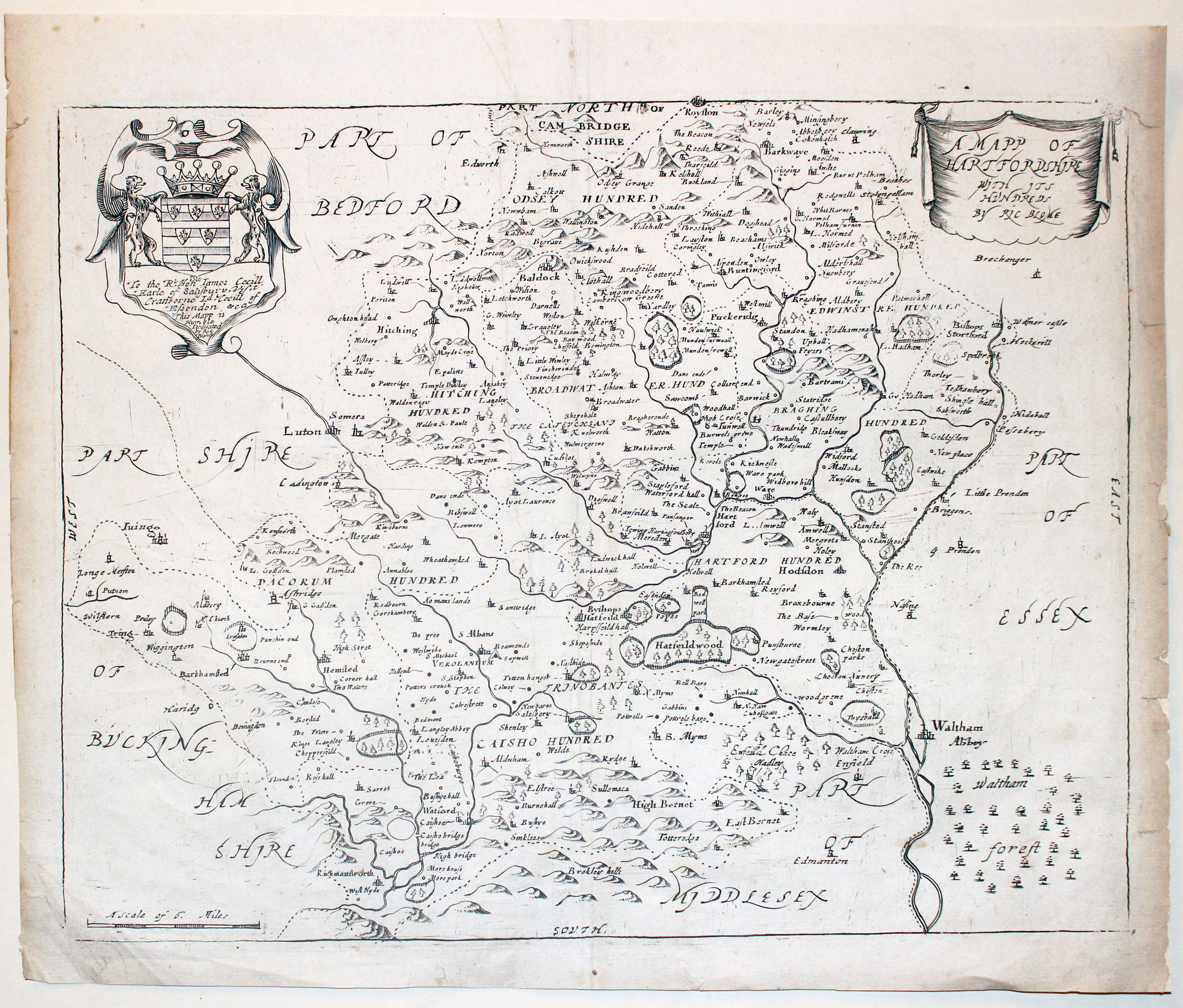 Hertfordshire by Richard Blome, 1673  Hertfordshire by Richard Blome, 1673
