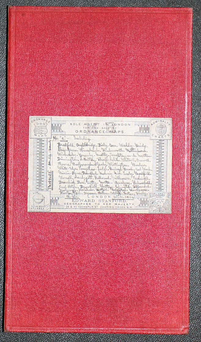 Sheffield and environs, cover, Sheet 100 Ordnance Survey 1895  Sheffield and environs, cover, Sheet 100 Ordnance Survey 1895
