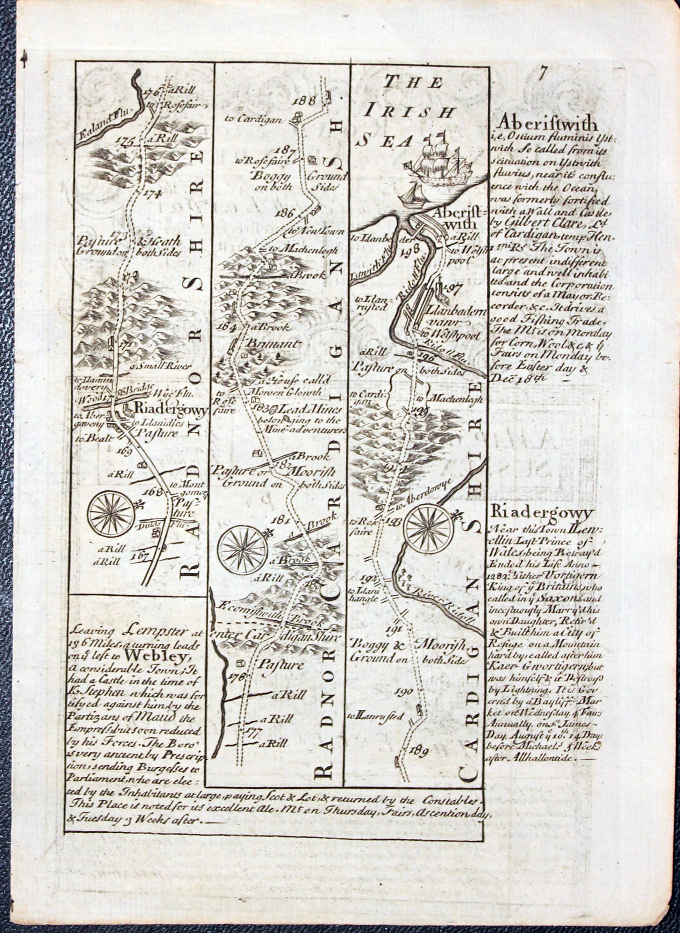 Road Map plate 8 by John Owen and Emanuel Bowen 1755  Road Map plate 8 by John Owen and Emanuel Bowen 1755