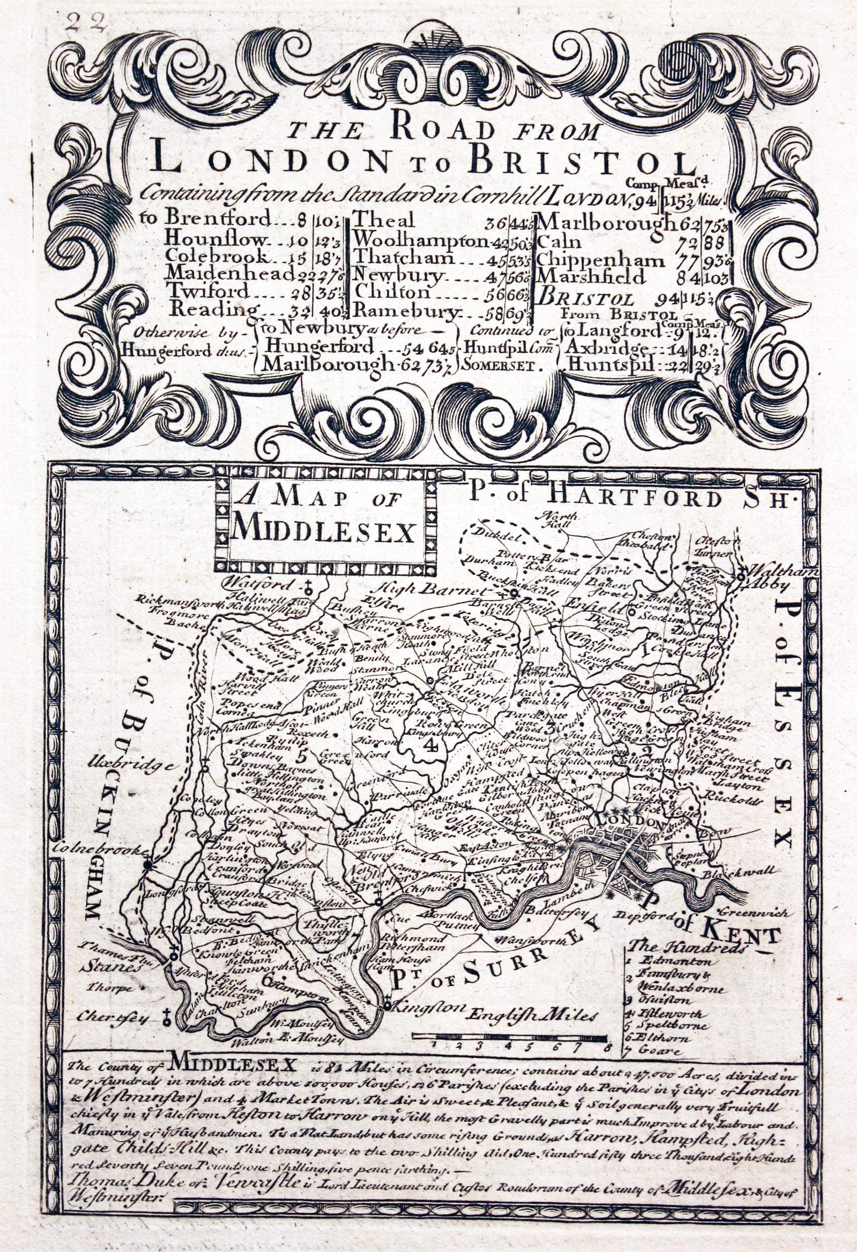 Plate 22 Middlesex John Owen and Emanuel Bowen 1755  Plate 22 Middlesex John Owen and Emanuel Bowen 1755