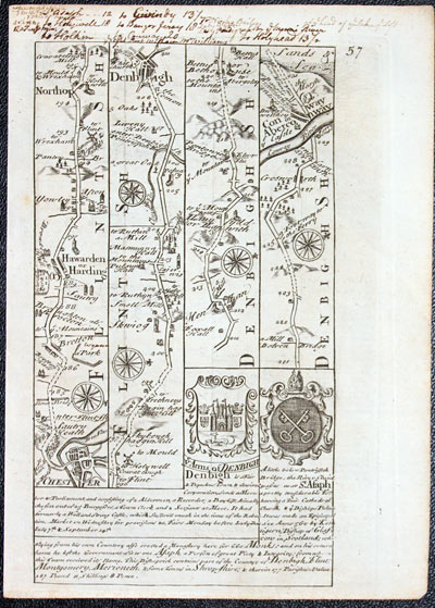 Road map Chester to Holyhead. Owen/Bowen 1755