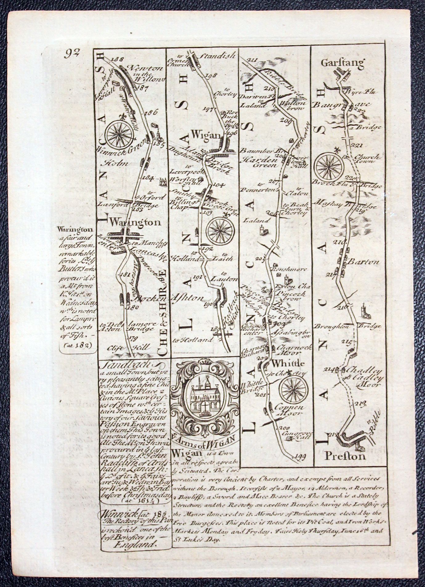 Road map Stilton to Spalding. Owen/Bowen c.1730