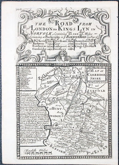 Map of Cambridgshire by John Owen and Emanuel Bowen 1753