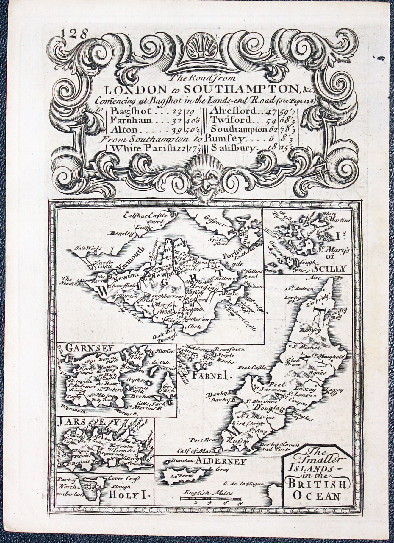 Isle of Wight, Guerney, Jersey Scilly and Isle of Man map by John Owen and Emanuel Bowen 1754  Isle of Wight, Guerney, Jersey Scilly and Isle of Man map by John Owen and Emanuel Bowen 1754