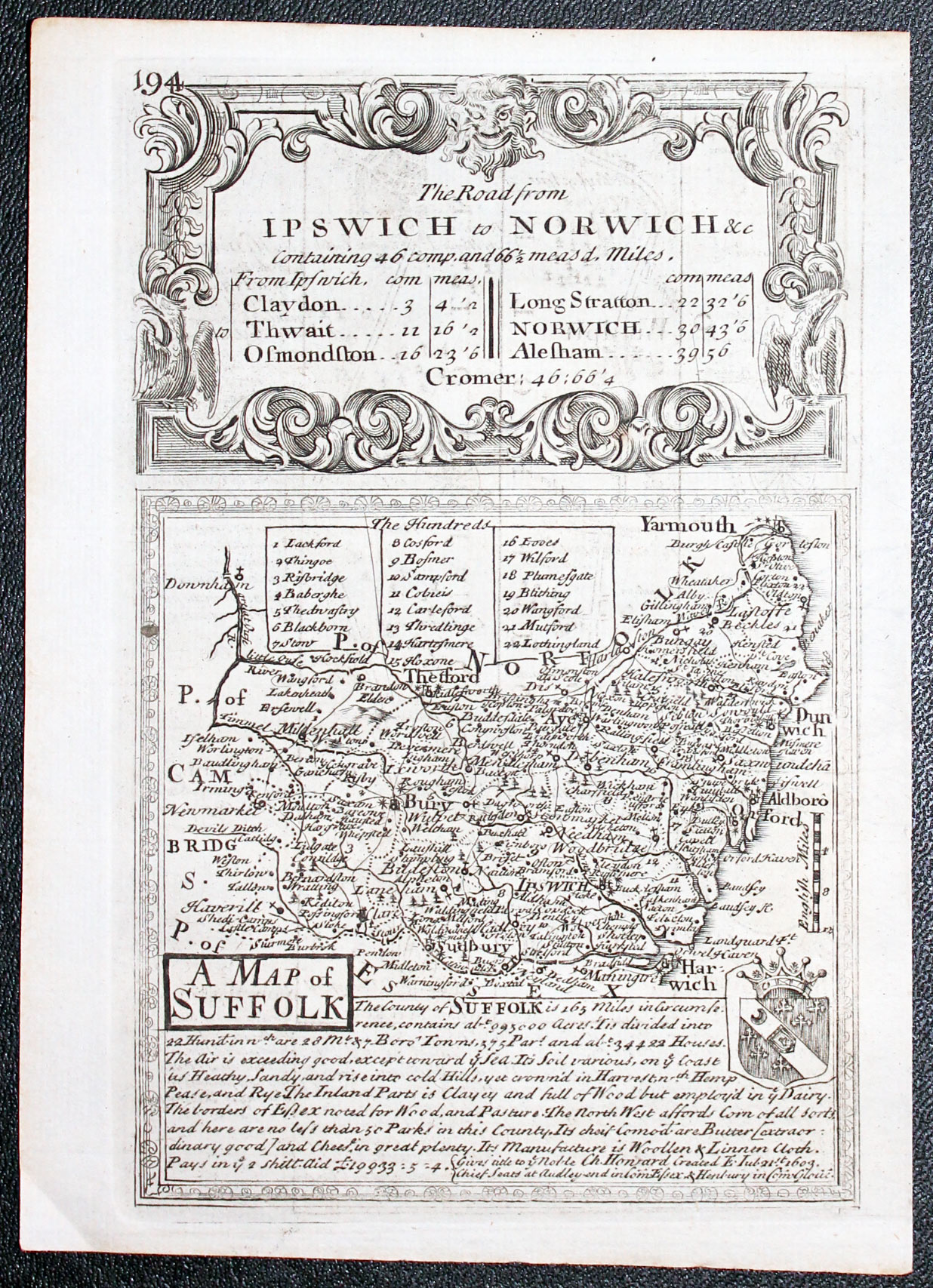 Map of Suffolk by John Owen and EmanuelBowen 1753  Map of Suffolk by John Owen and EmanuelBowen 1753