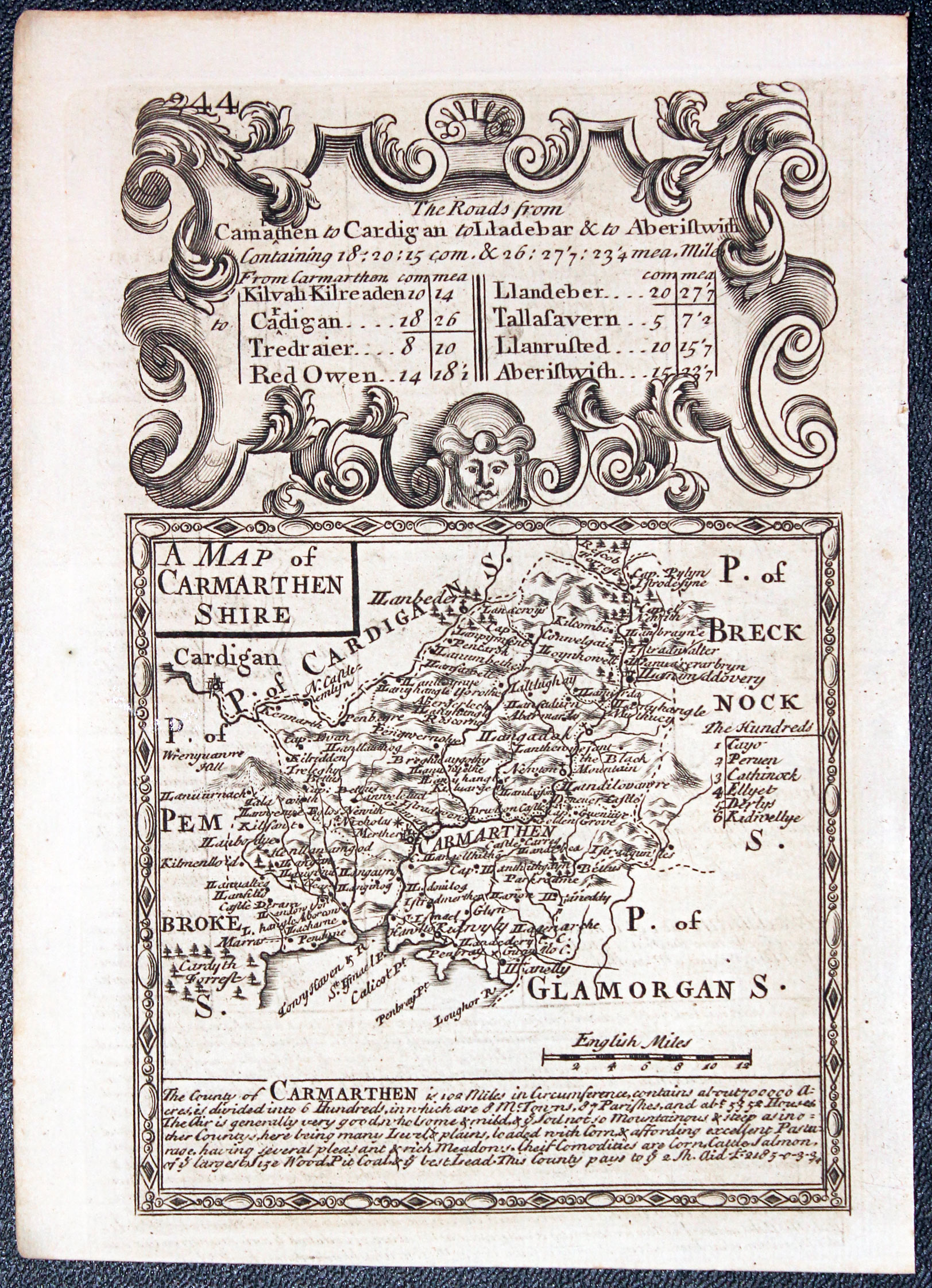 Carmarthenshire, John Owen and Emanuel Bowen, 1736  Carmarthenshire, John Owen and Emanuel Bowen, 1736