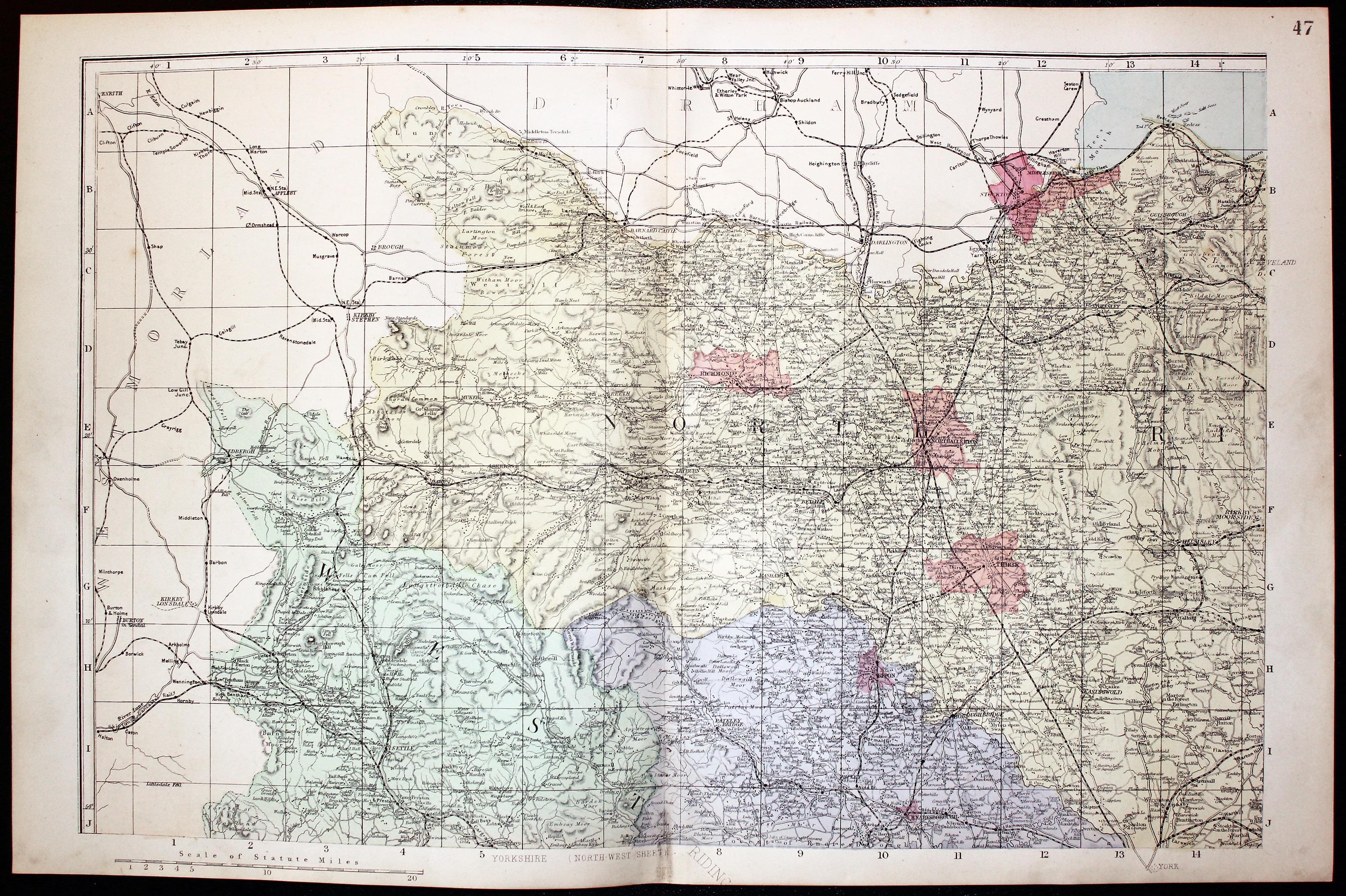 North West Sheet Yorkshire by Edward Weller 1883