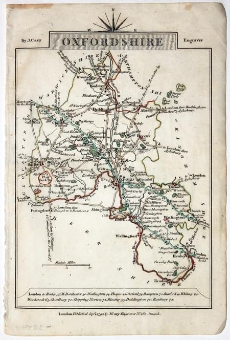  Map of Oxfordshire, John Cary, 1792 