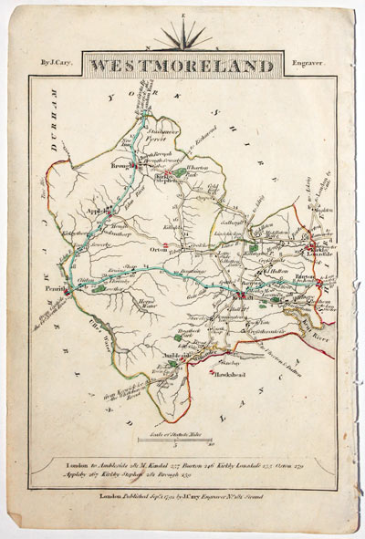 Map of Westmorland, John Cary, 1792